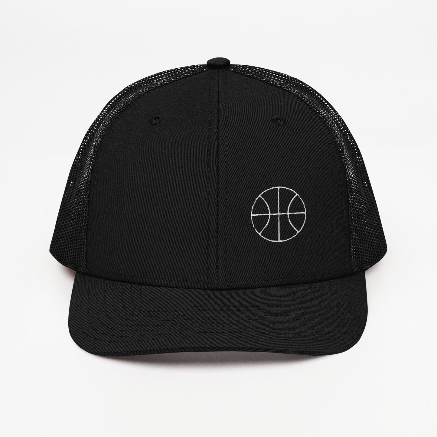 Basketball Edition trucker cap in black with structured front and breathable mesh back — Our Game collection by An Athlete Trains