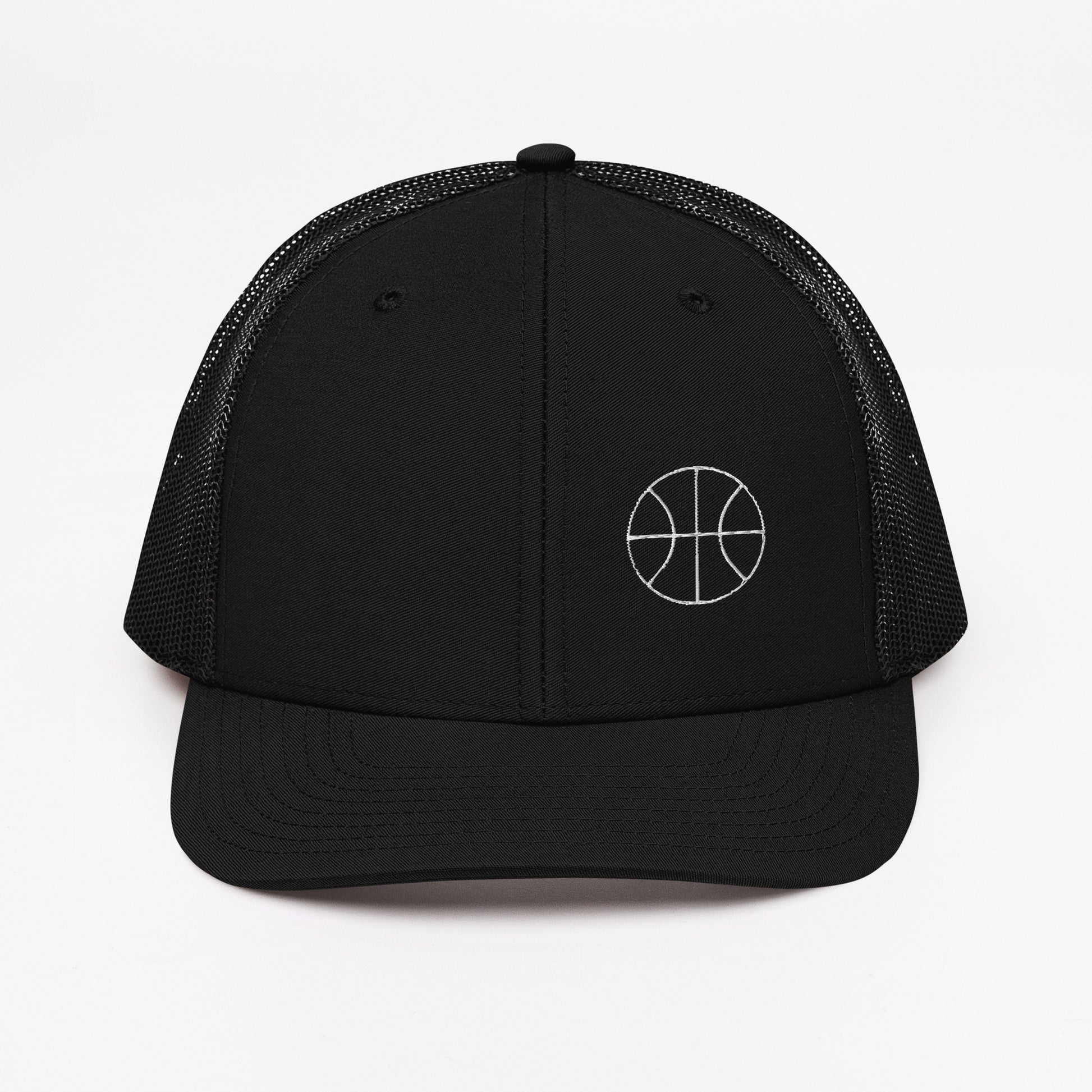 Basketball Edition trucker cap in black with structured front and breathable mesh back — Our Game collection by An Athlete Trains