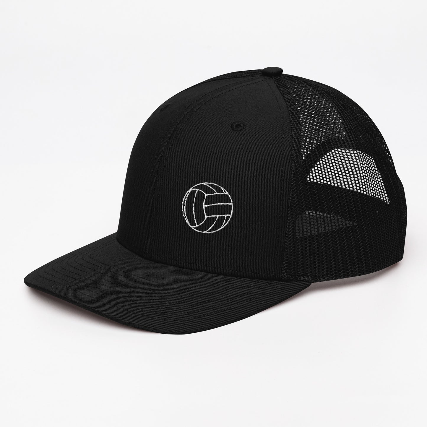 Volleyball Edition trucker cap in charcoal and black with structured front and breathable mesh back — Our Game collection by An Athlete Trains