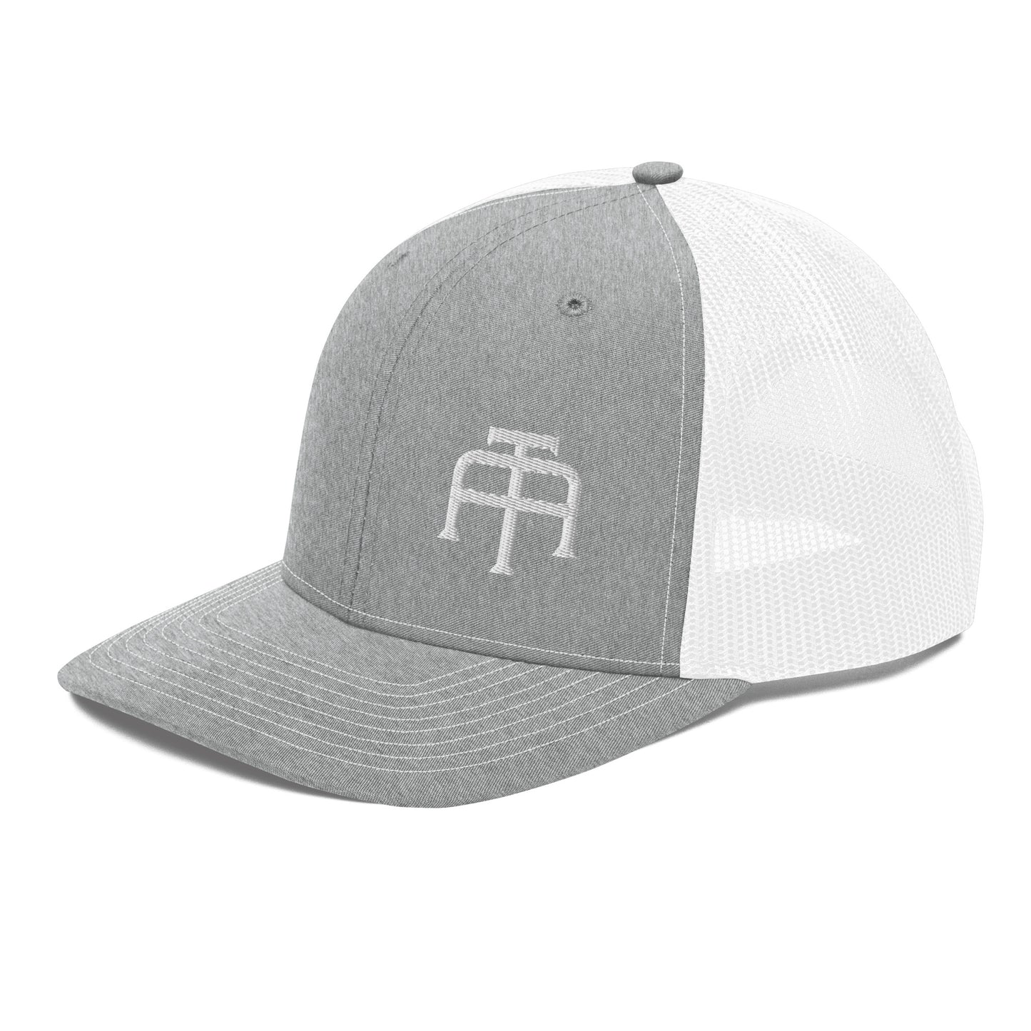 An Athlete Trains structured 6-panel, mid-profile trucker cap is 60% cotton, 40% polyester, 100% polyester mesh back. Pre-curved contrast stitched visor, underbill matches visor color and adjustable plastic snapback