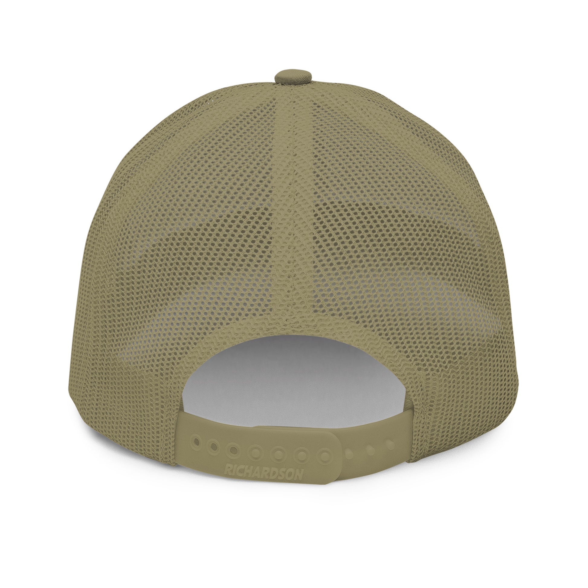 An Athlete Trains structured 6-panel, mid-profile trucker cap is 60% cotton, 40% polyester, 100% polyester mesh back. Pre-curved contrast stitched visor, underbill matches visor color and adjustable plastic snapback