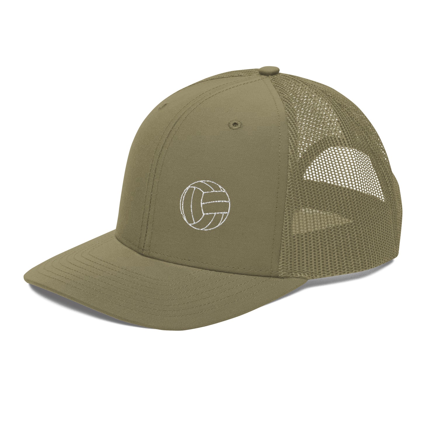 Volleyball Edition trucker cap in loden green with structured front and breathable mesh back — Our Game collection by An Athlete Trains