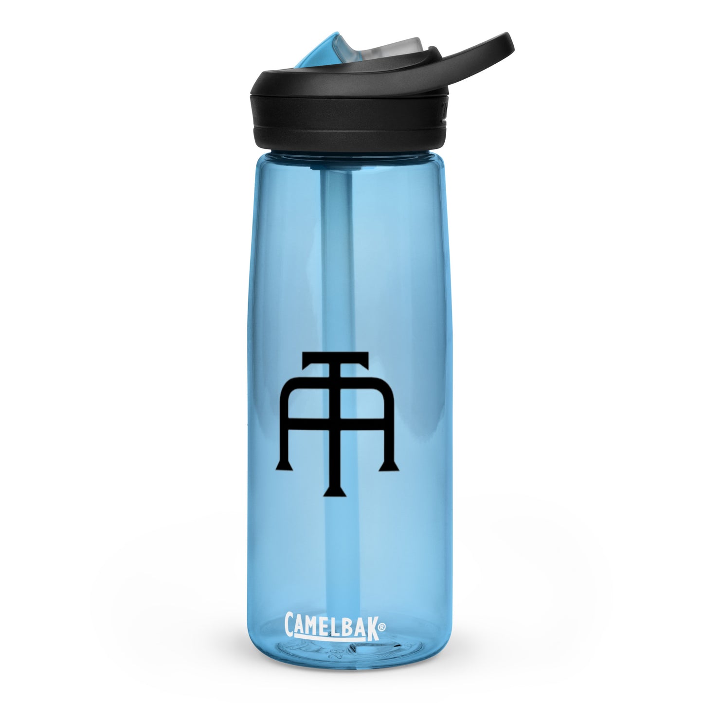 An Athlete Trains blue camelbak water bottle 