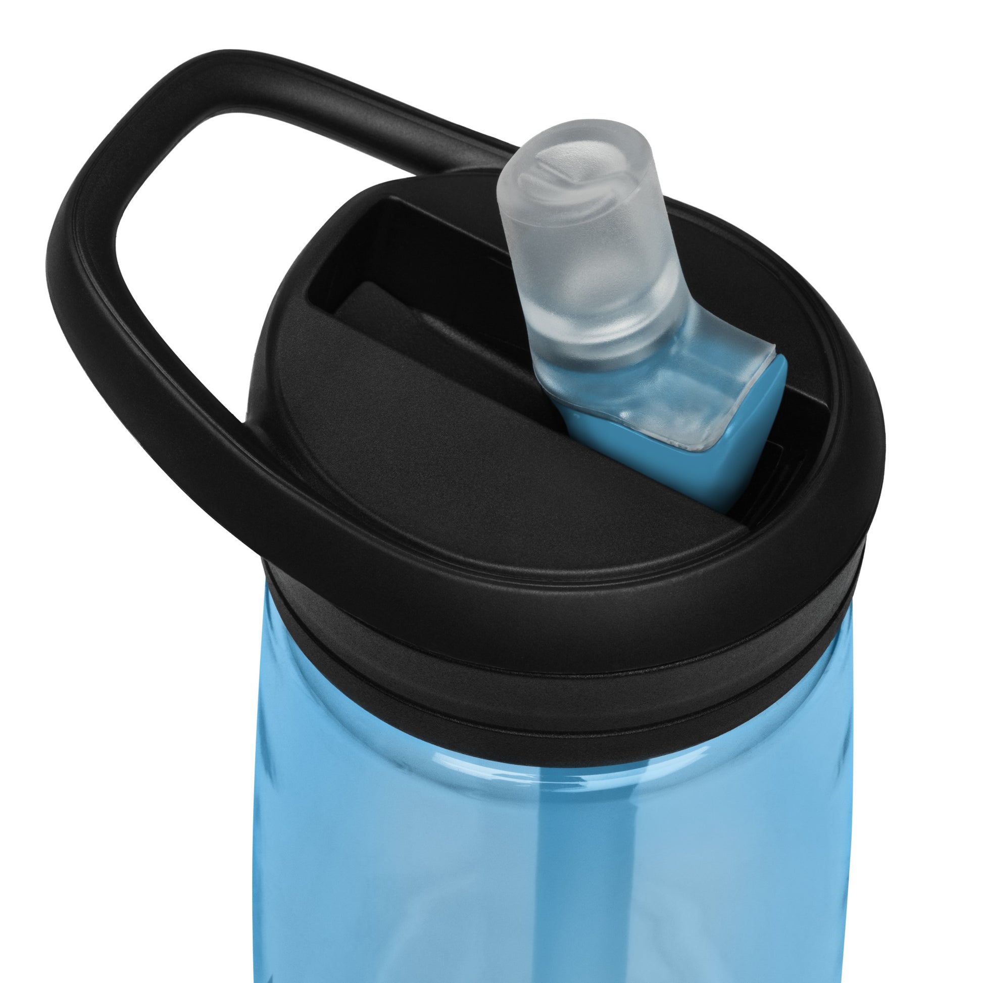 An Athlete Trains blue camelbak water bottle 