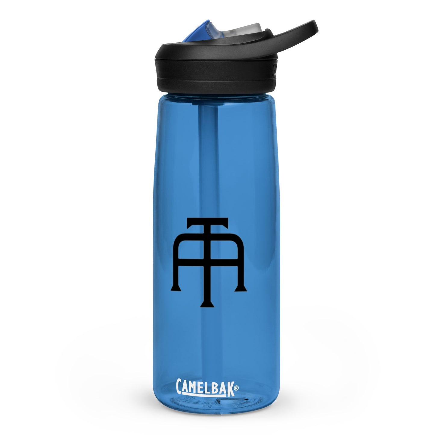 An Athlete Trains blue camelbak water bottle 