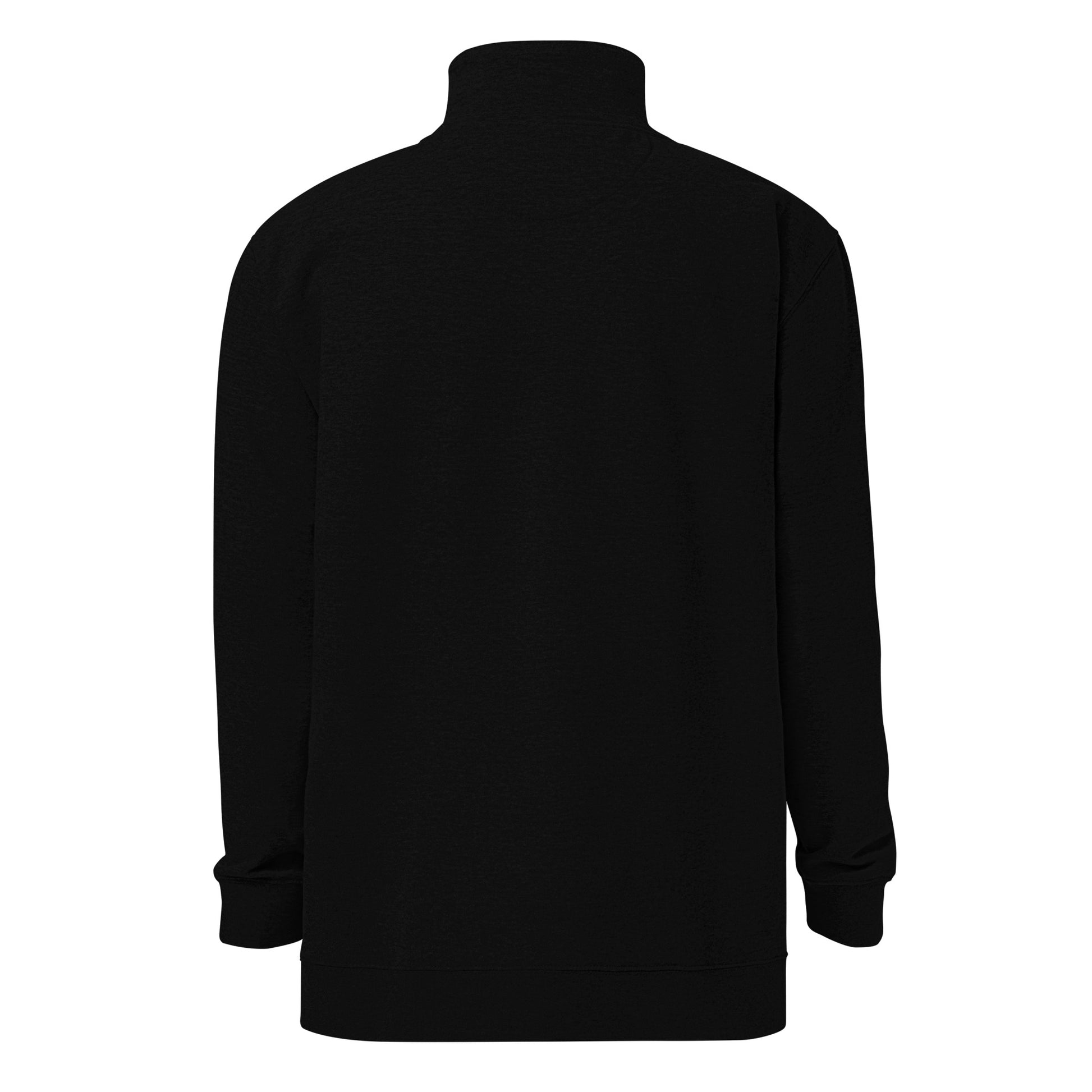 Soft fleece pullover in black with gray switch\off and logo embroidery- An Athlete Trains.