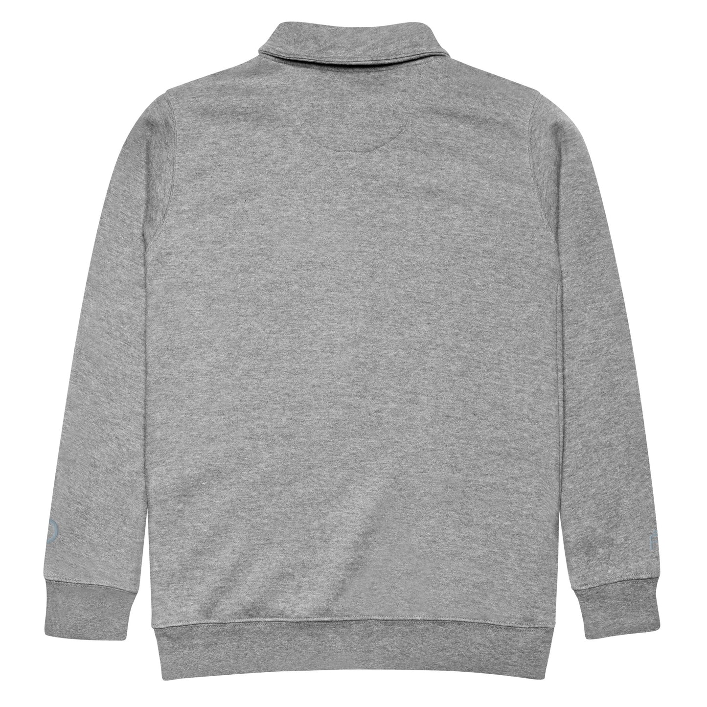 Soft fleece pullover in carbon gray with gray switch\off and logo embroidery- An Athlete Trains.