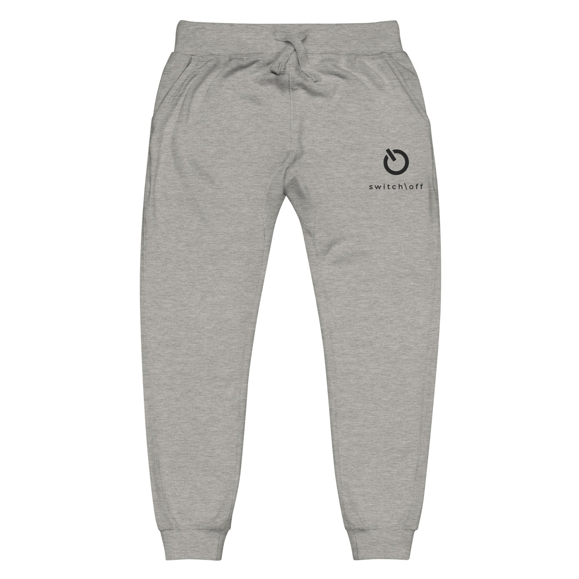 Premium 3-end fleece sweatpants with a soft cotton face in carbon gray with black switch\off and logo embroidery - An Athlete Trains.