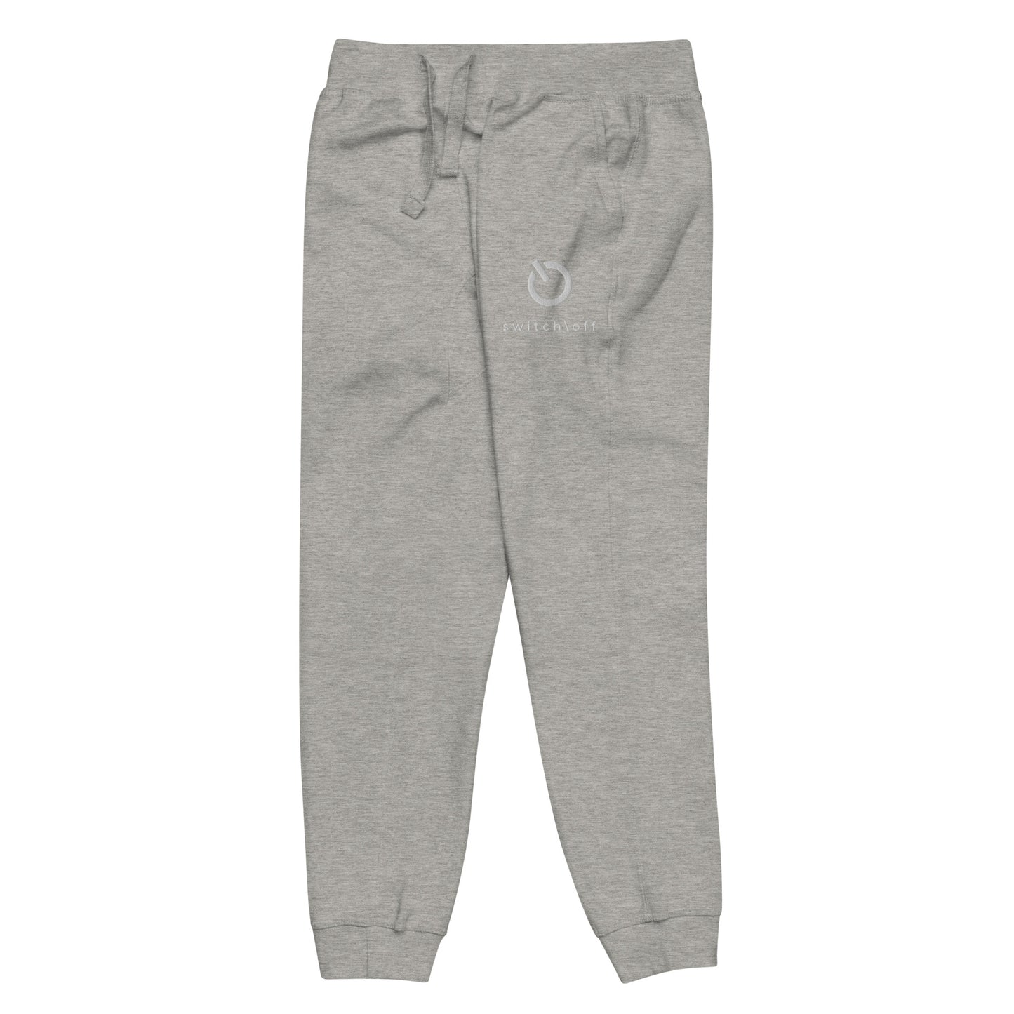 Premium 3-end fleece sweatpants with a soft cotton face in military green with white switch\off and logo embroidery - An Athlete Trains.