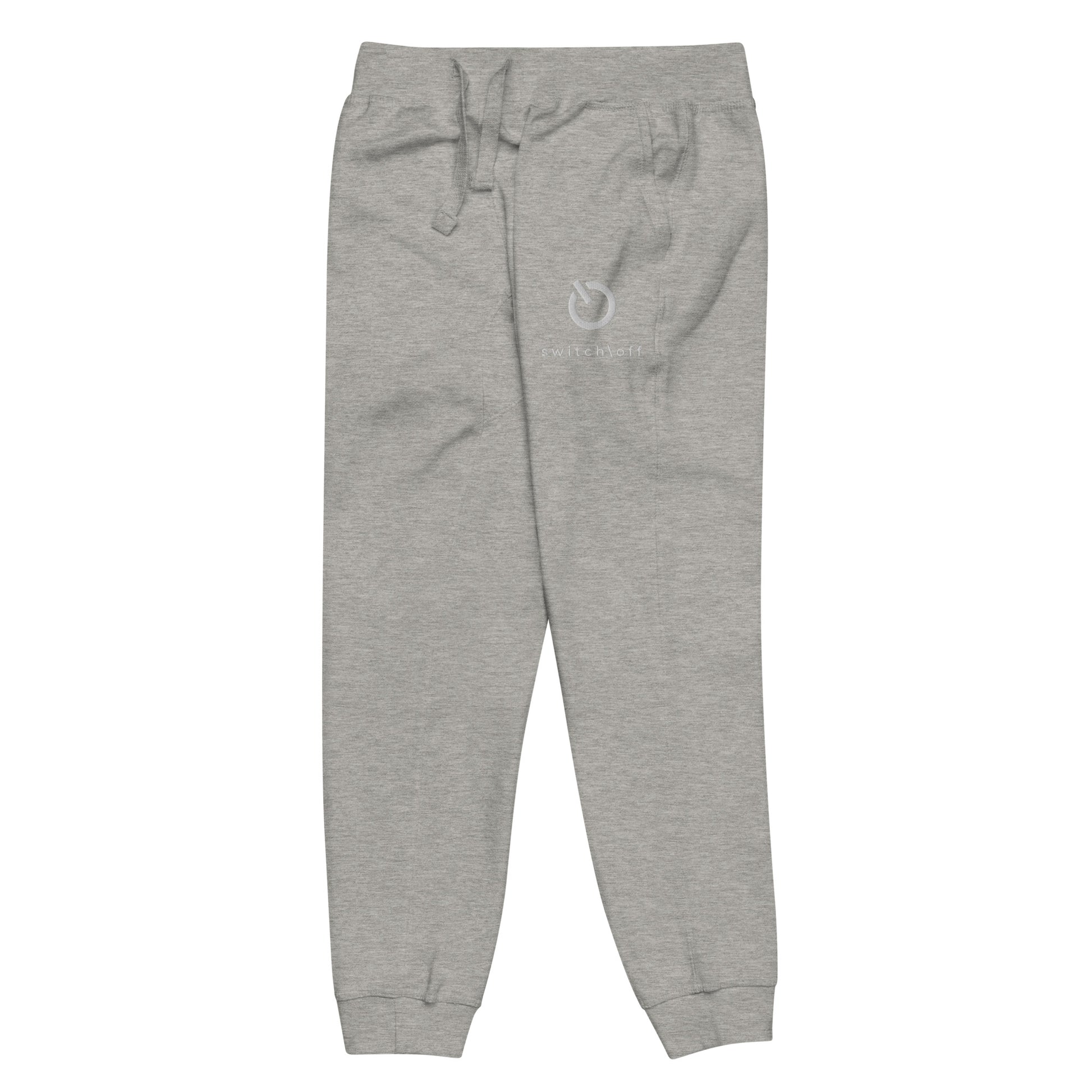 Premium 3-end fleece sweatpants with a soft cotton face in military green with white switch\off and logo embroidery - An Athlete Trains.