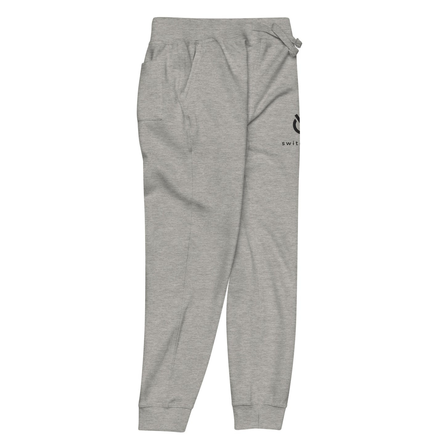 Premium 3-end fleece sweatpants with a soft cotton face in carbon gray with black switch\off and logo embroidery - An Athlete Trains.