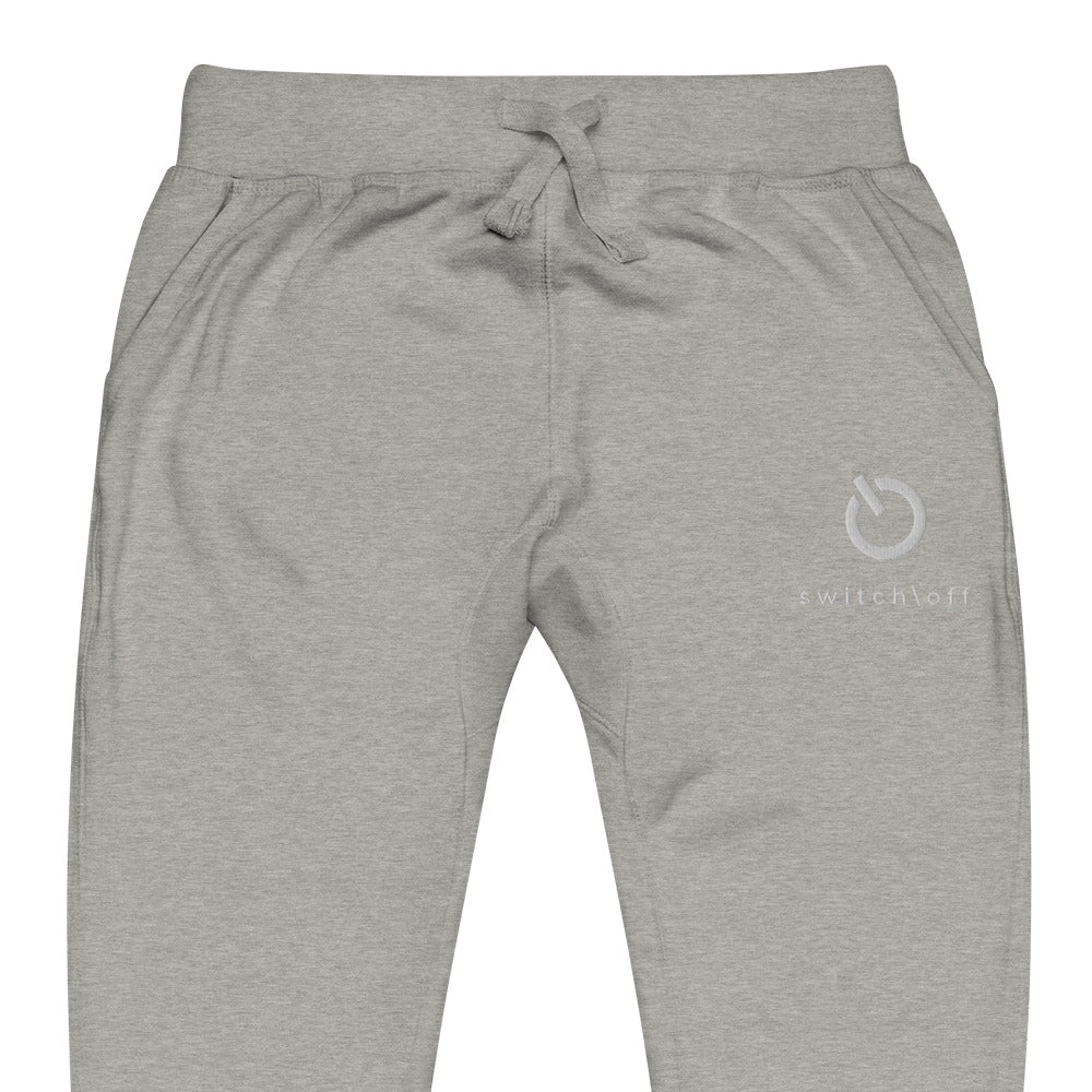 Premium 3-end fleece sweatpants with a soft cotton face in military green with white switch\off and logo embroidery - An Athlete Trains.