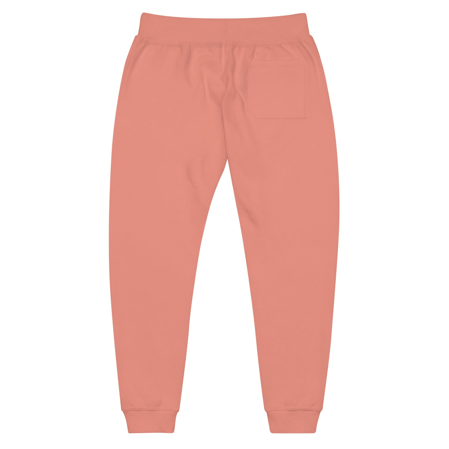 Premium 3-end fleece sweatpants with a soft cotton face in dusty rose with black switch\off and logo embroidery - An Athlete Trains.