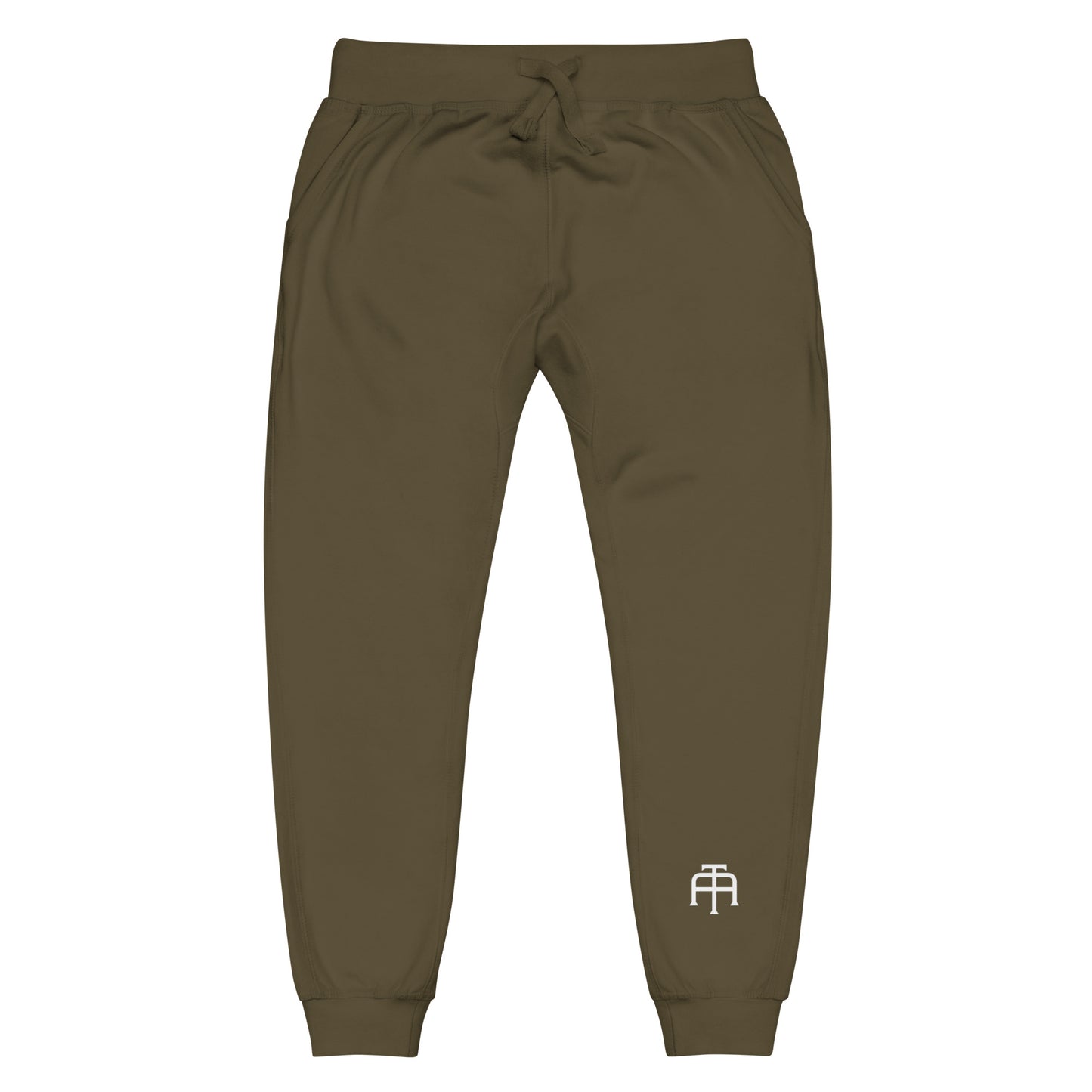 Unisex Fleece Sweatpants in military green by An Athlete Trains