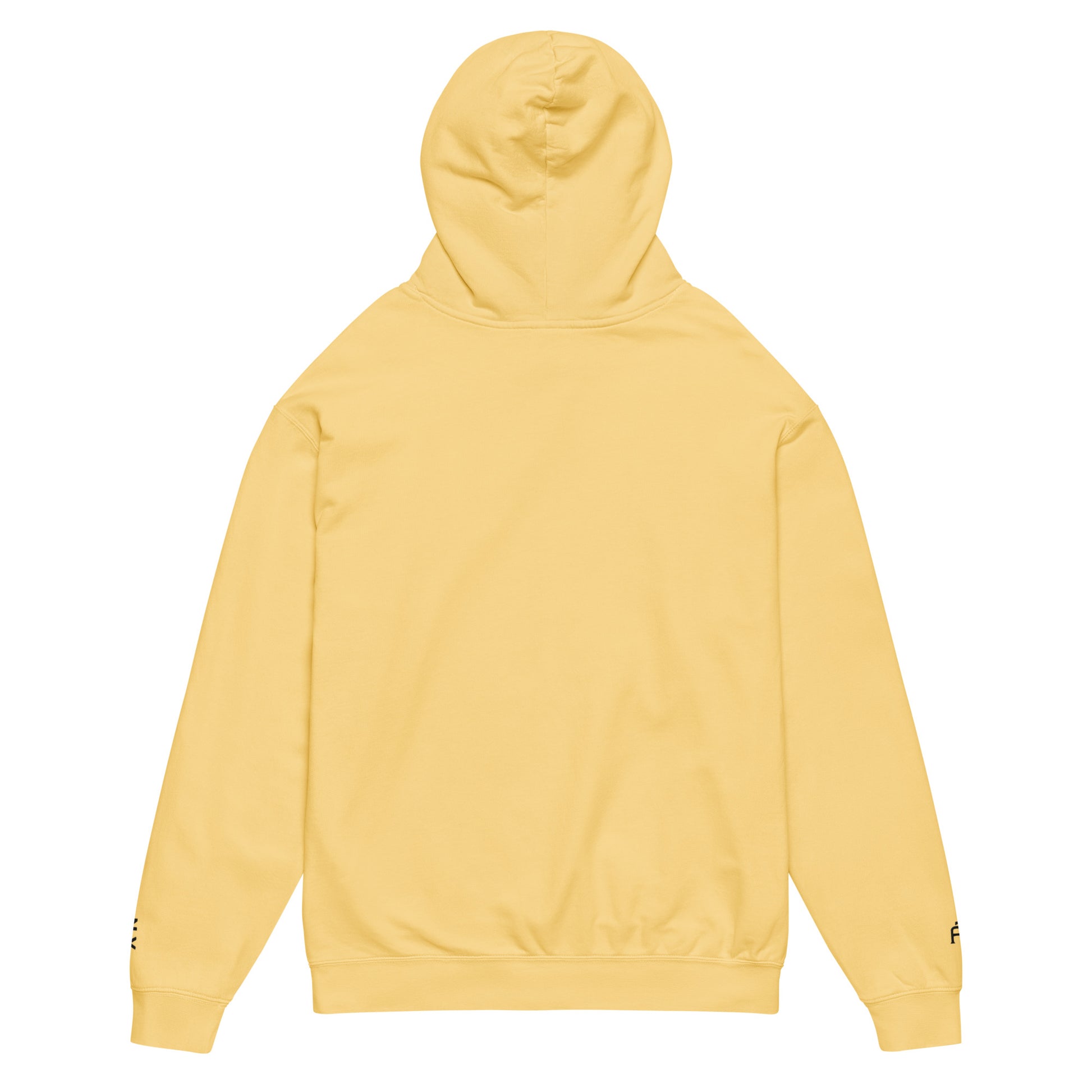 Butter color New York Edition lightweight garment-dyed hoodie with NYC skyline embroidery and custom wrist detail | Our City | An Athlete Trains