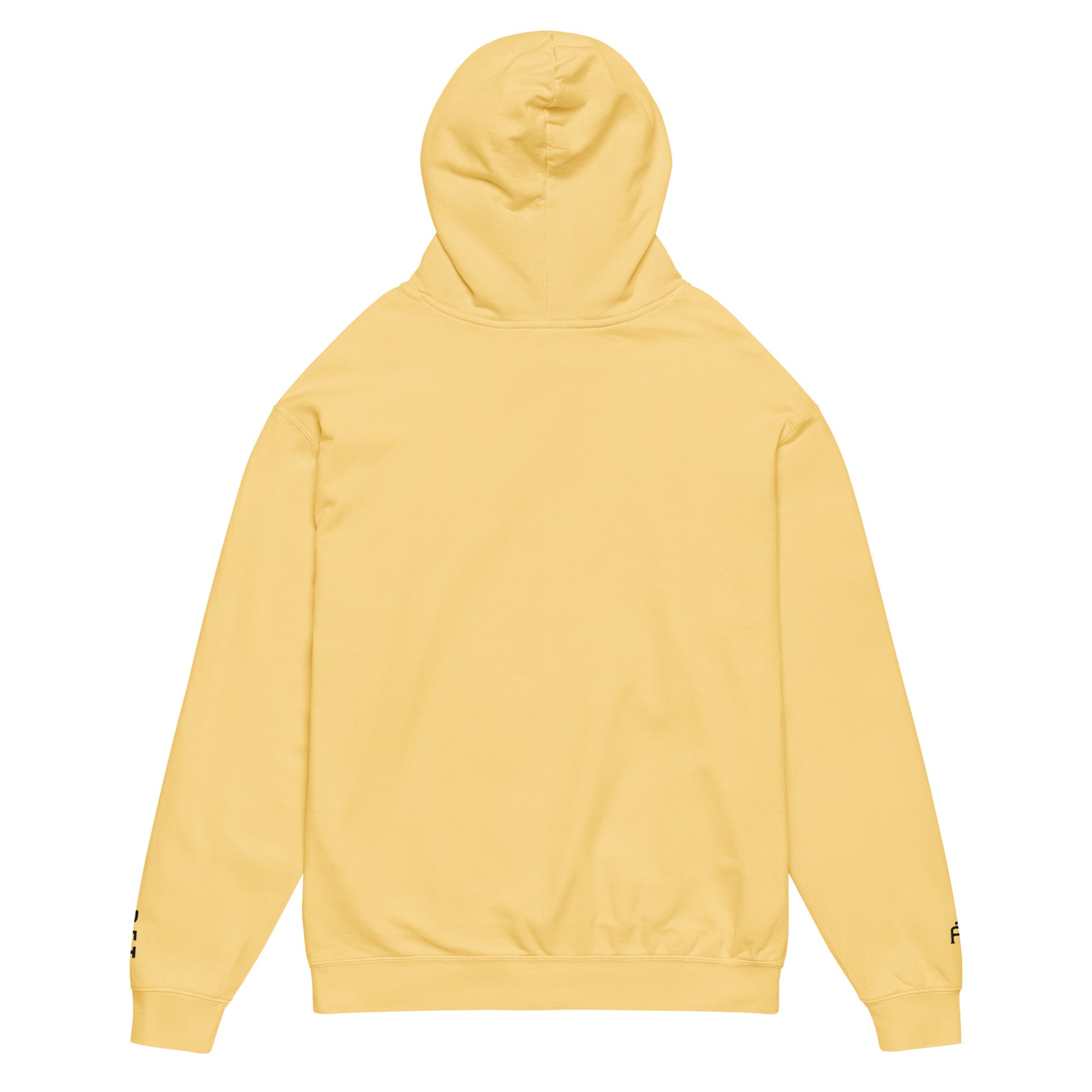 Butter color Detroit Edition garment-dyed lightweight hoodie with embroidered Detroit skyline and DET wrist detail | Out City | An Athlete Trains