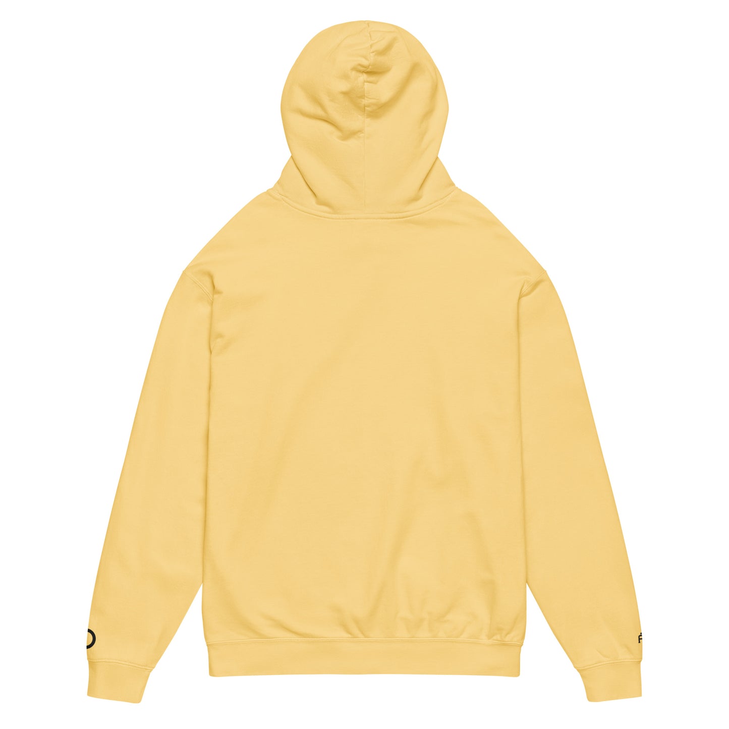 Vintage-style lightweight fleece hoodie in butter - An Athlete Trains. Back view