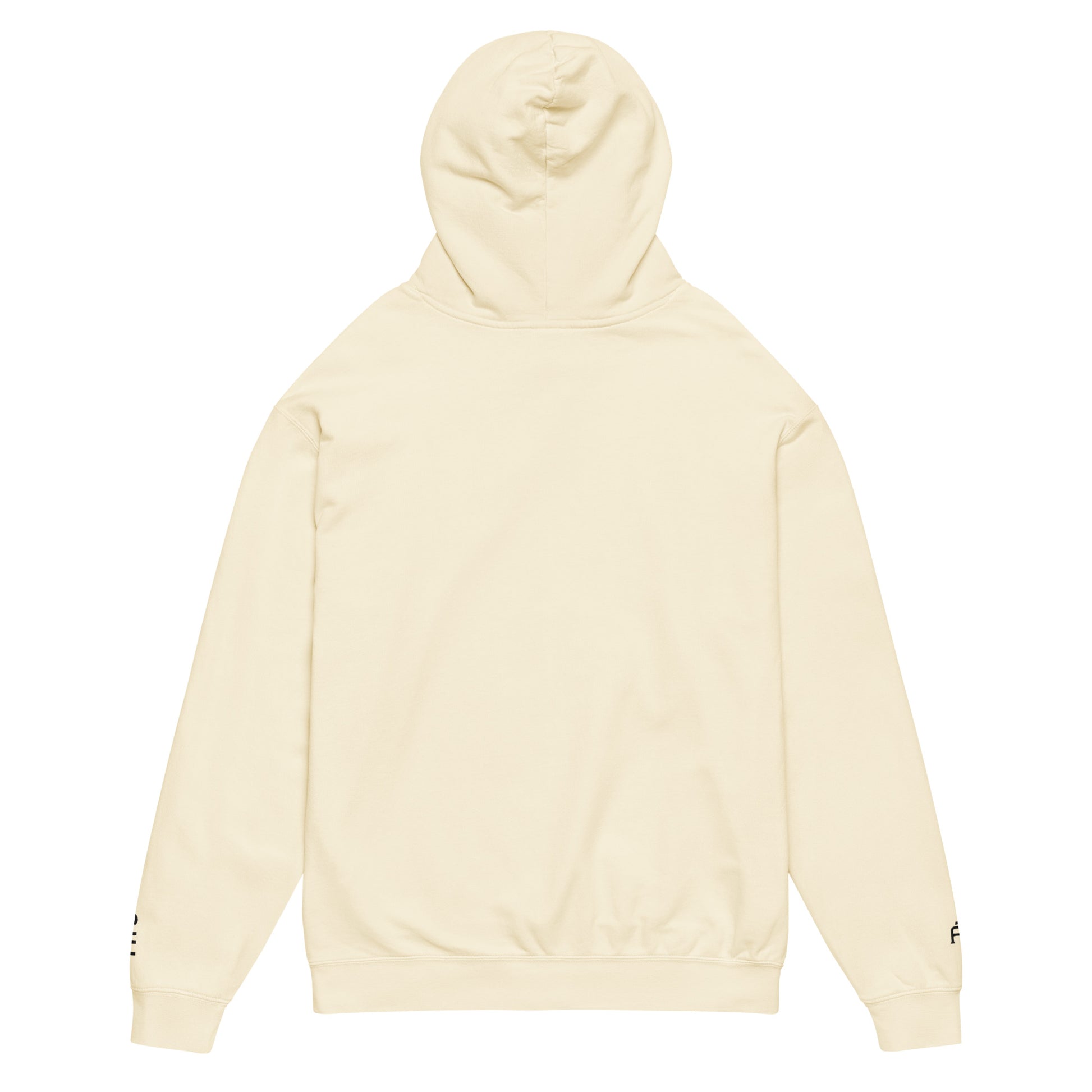 Ivory color Chicago Edition lightweight garment-dyed hoodie featuring embroidered Chicago skyline and CHI wrist branding | Our City | An Athlete Trains