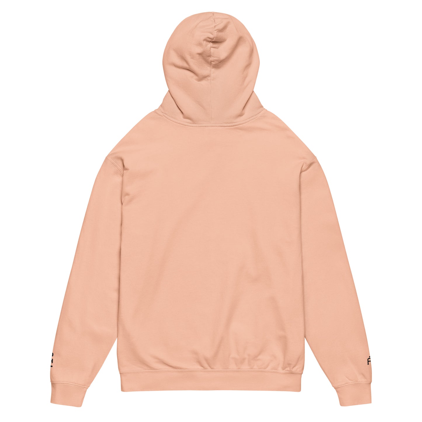 Peachy color St. Louis Edition lightweight garment-dyed hoodie featuring St. Louis skyline, Gateway Arch, and STL wrist branding | Our City | An Athlete Trains