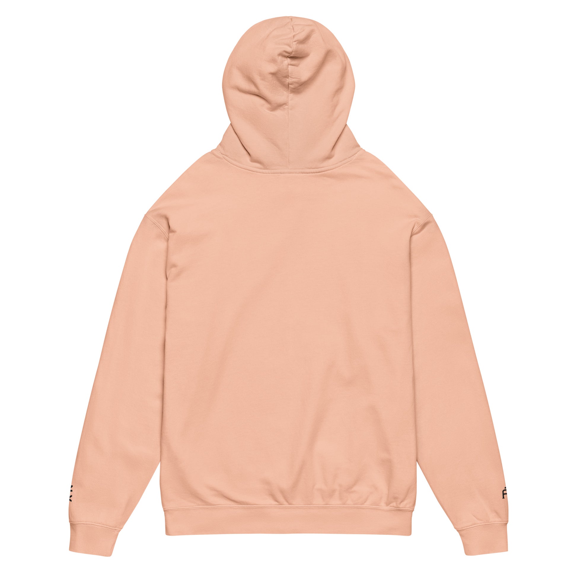 Peachy color New York Edition lightweight garment-dyed hoodie with NYC skyline embroidery and custom wrist detail | Our City | An Athlete Trains