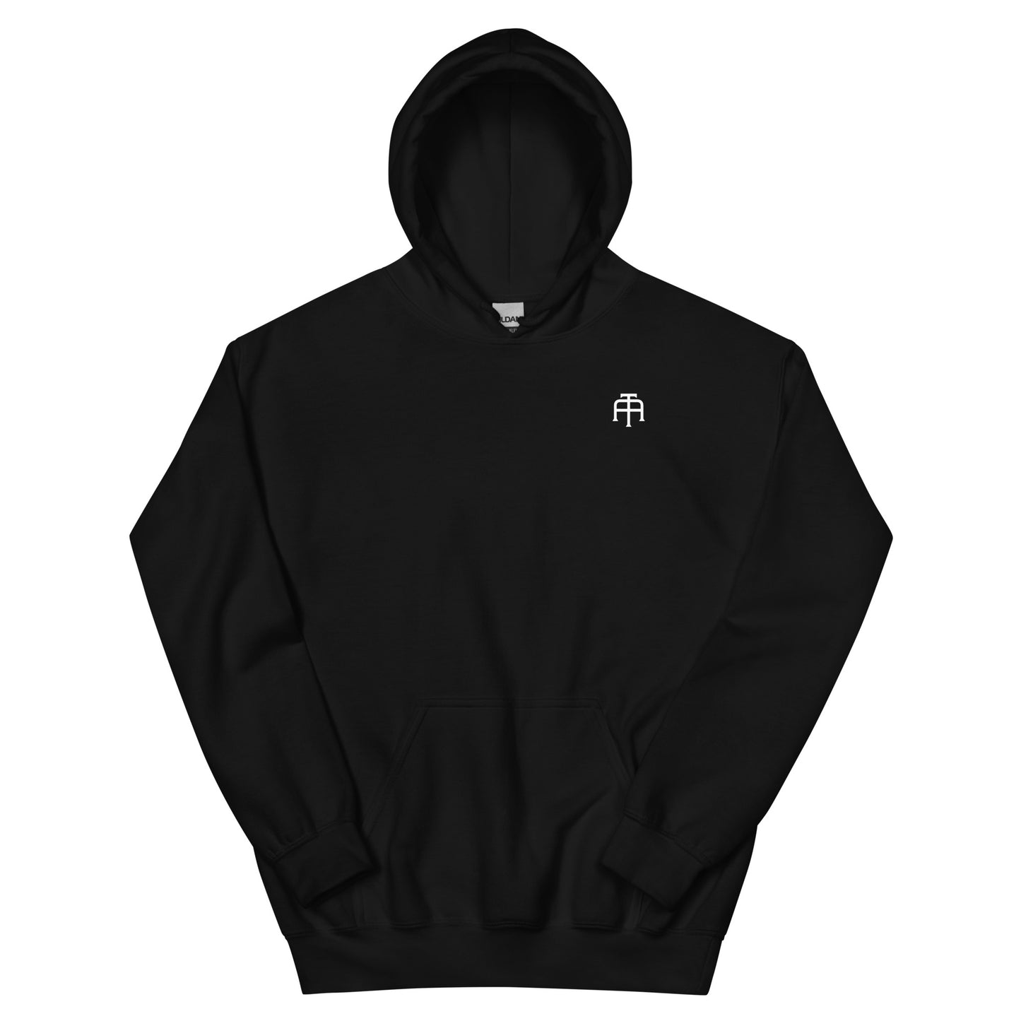 Unisex, 50% pre-shrunk cotton, 50% polyester, cozy go-to hoodie that's soft, smooth, and stylish in black by An Athlete Trains