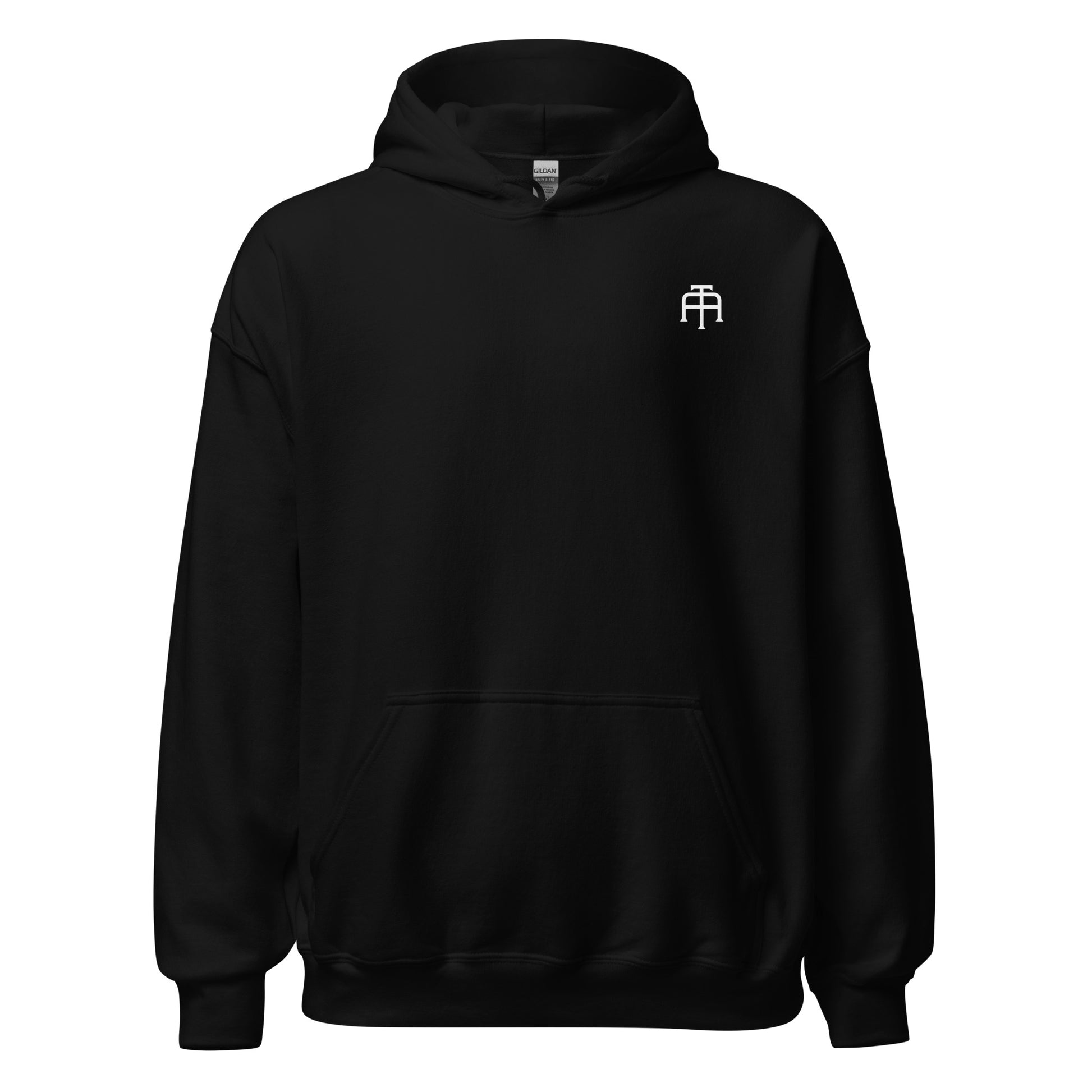 Unisex, 50% pre-shrunk cotton, 50% polyester, cozy go-to hoodie that's soft, smooth, and stylish in black by An Athlete Trains