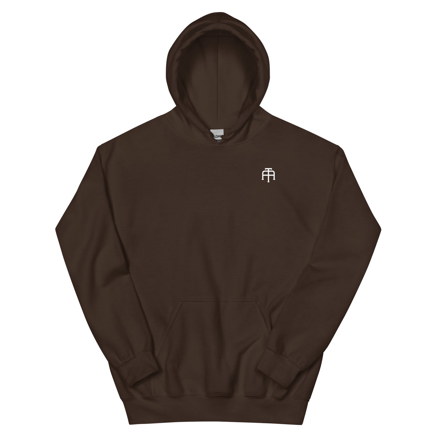 Unisex, 50% pre-shrunk cotton, 50% polyester, cozy go-to hoodie that's soft, smooth, and stylish in dark chocolate by An Athlete Trains