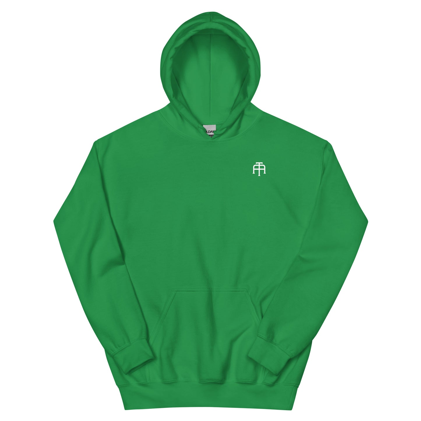 Unisex, 50% pre-shrunk cotton, 50% polyester, cozy go-to hoodie that's soft, smooth, and stylish in Irish green by An Athlete Trains