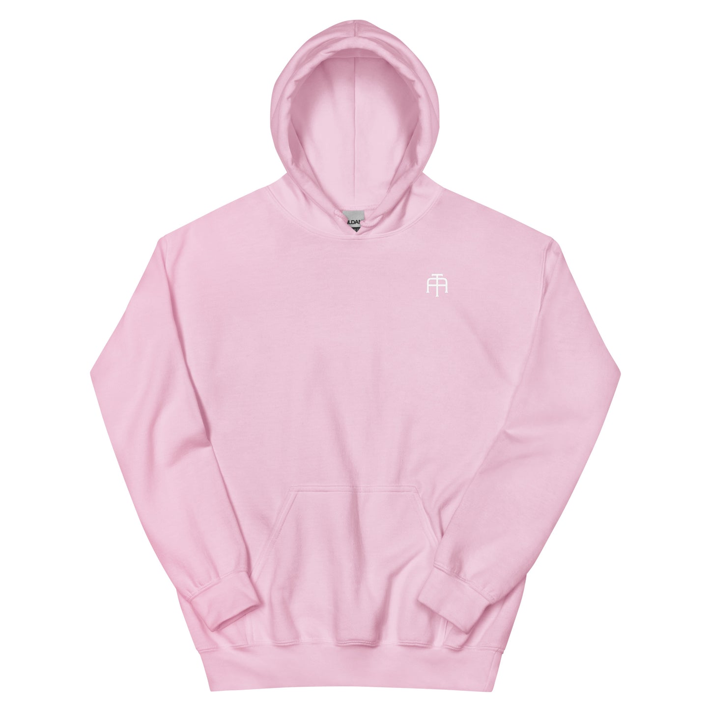 Unisex, 50% pre-shrunk cotton, 50% polyester, cozy go-to hoodie that's soft, smooth, and stylish in light pink by An Athlete Trains