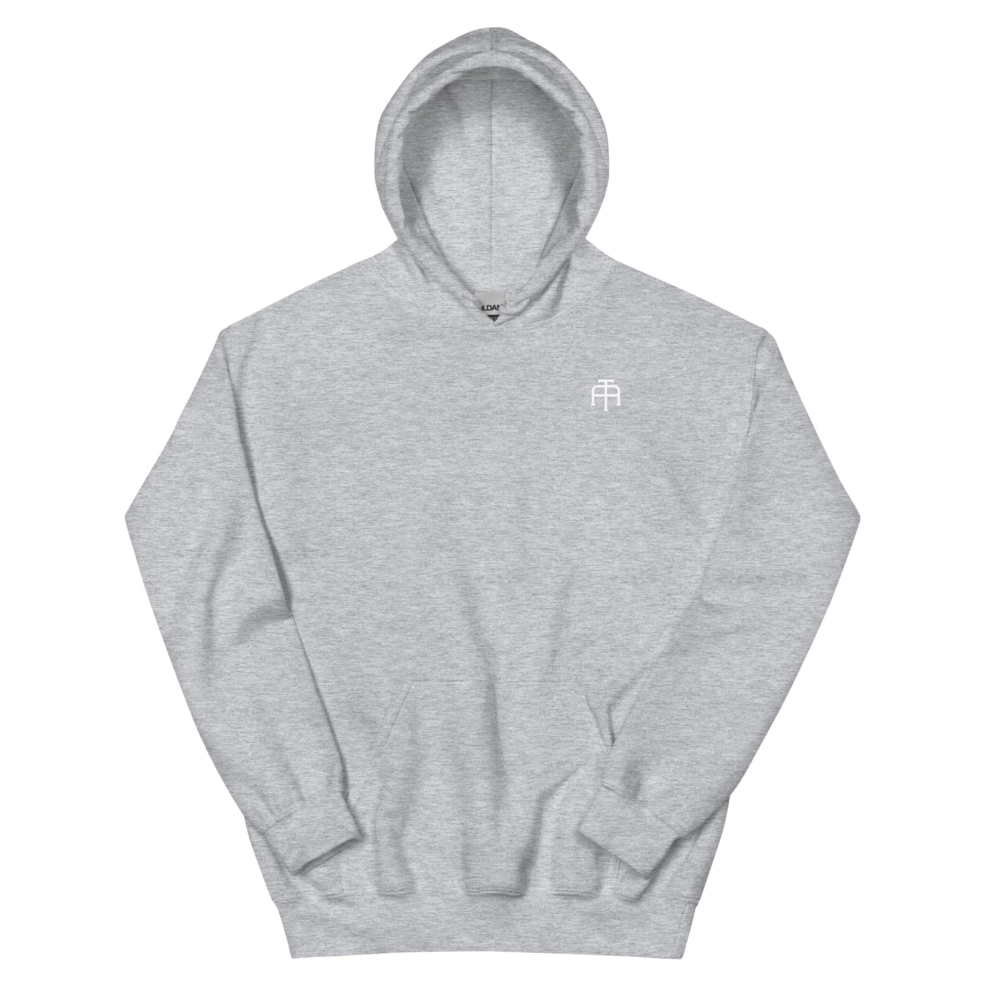 Unisex, 50% pre-shrunk cotton, 50% polyester, cozy go-to hoodie that's soft, smooth, and stylish in gray by An Athlete Trains