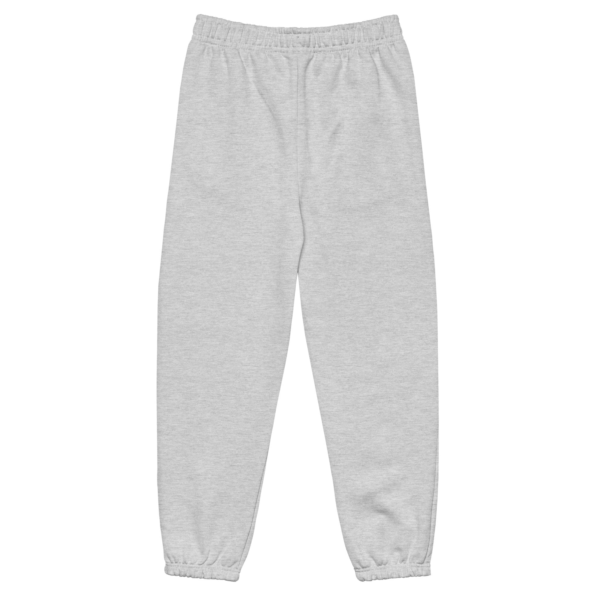 90s style boxy heavyweight sweatpants in athletic heather gray - An Athlete Trains. Back view 