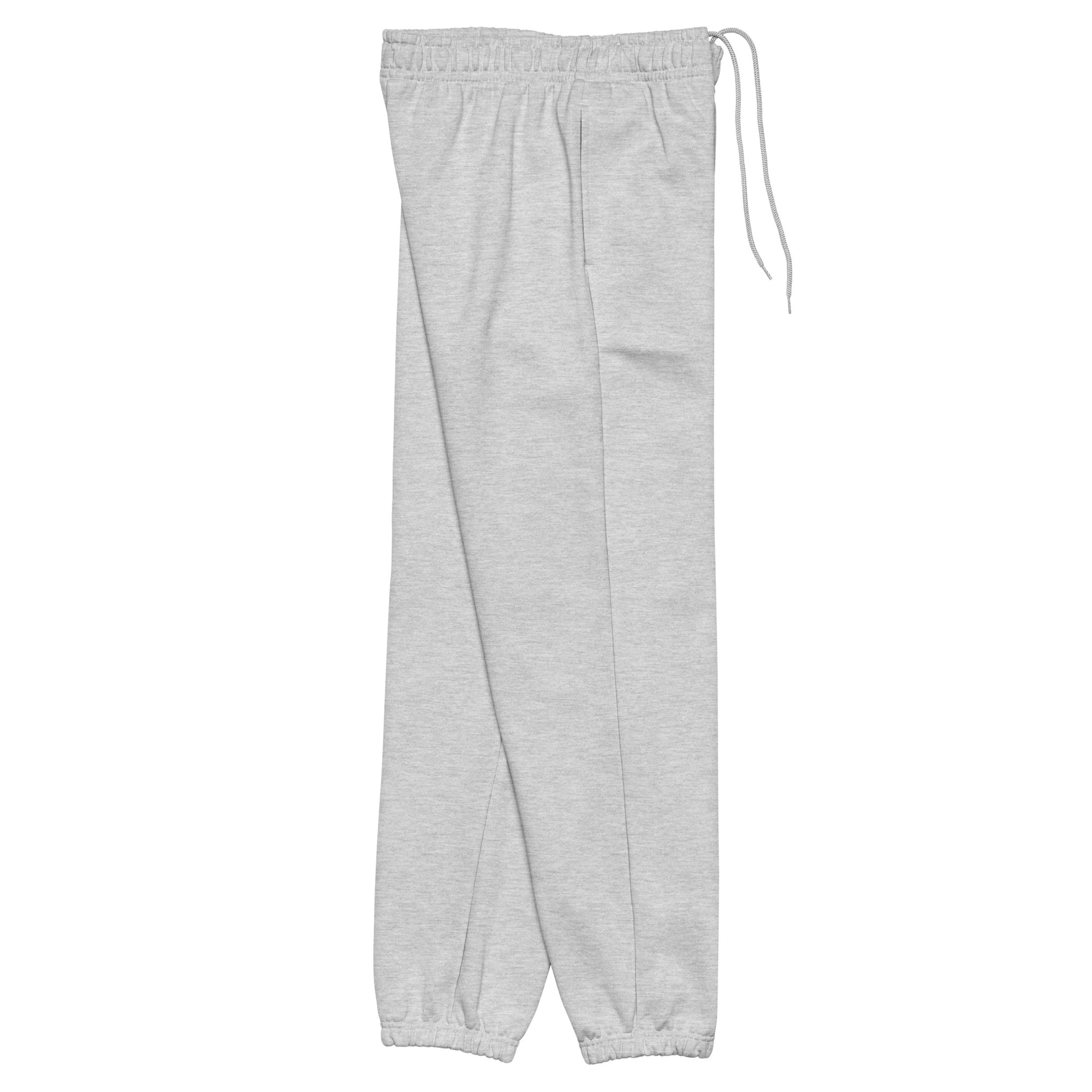 90s style boxy heavyweight sweatpants in athletic heather gray with drawstrings - An Athlete Trains. Right side view 