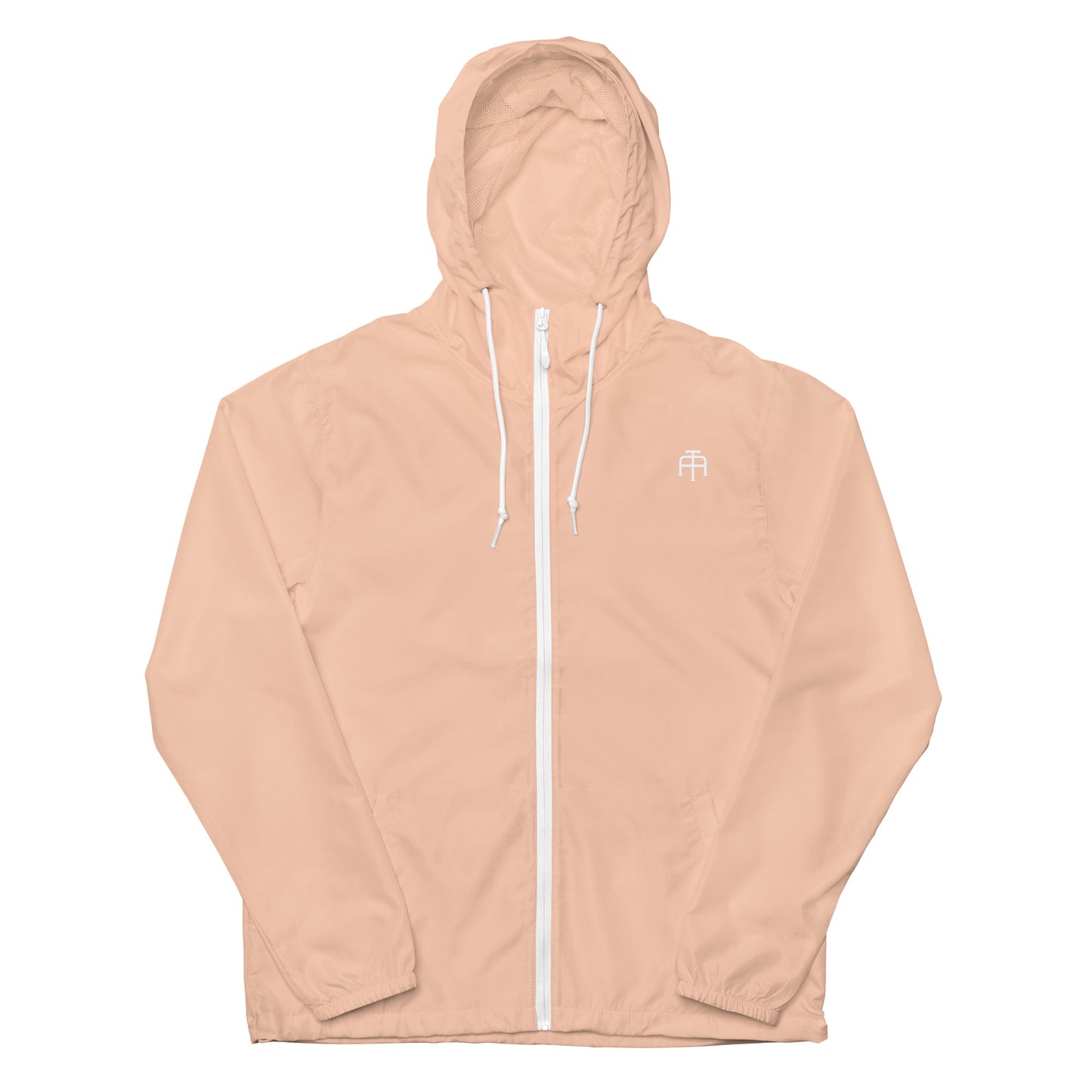 A water resistant windbreaker in blush white for any outside adventure by An Athlete Trains