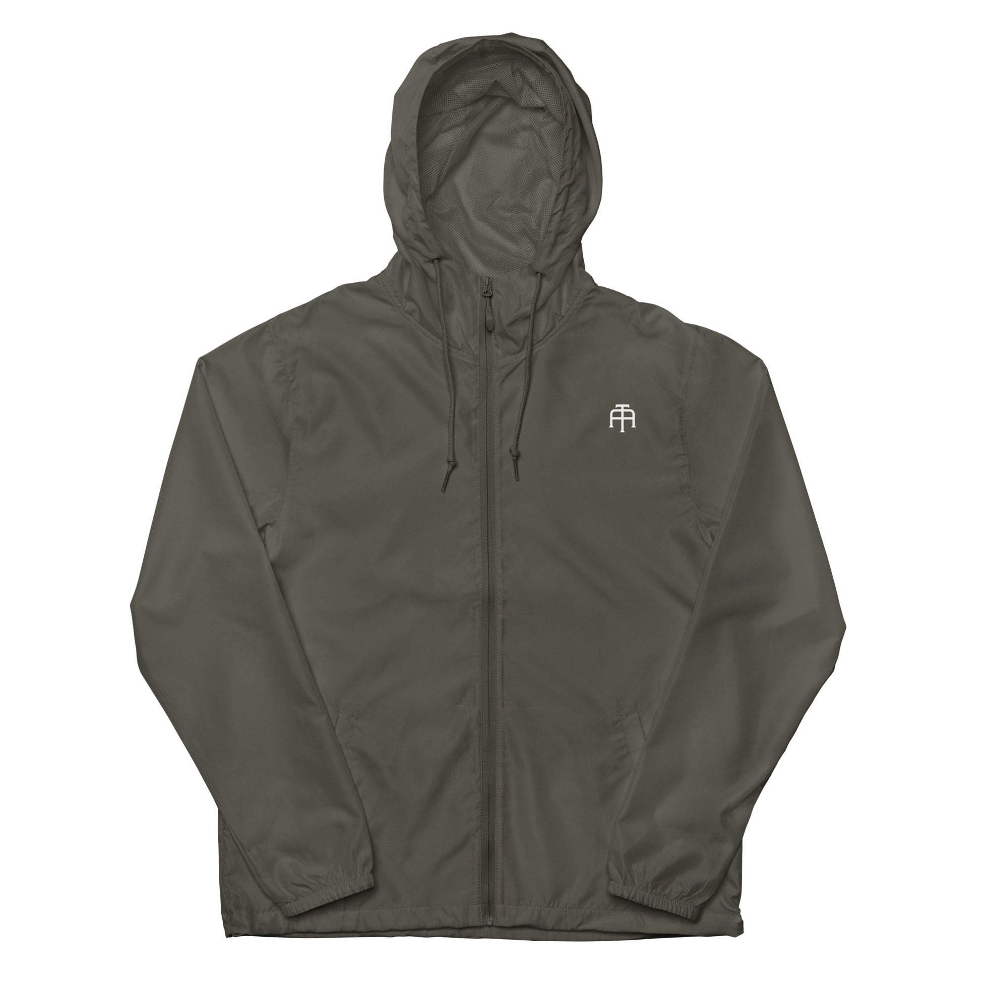 A water resistant windbreaker in graphite for any outside adventure by An Athlete Trains