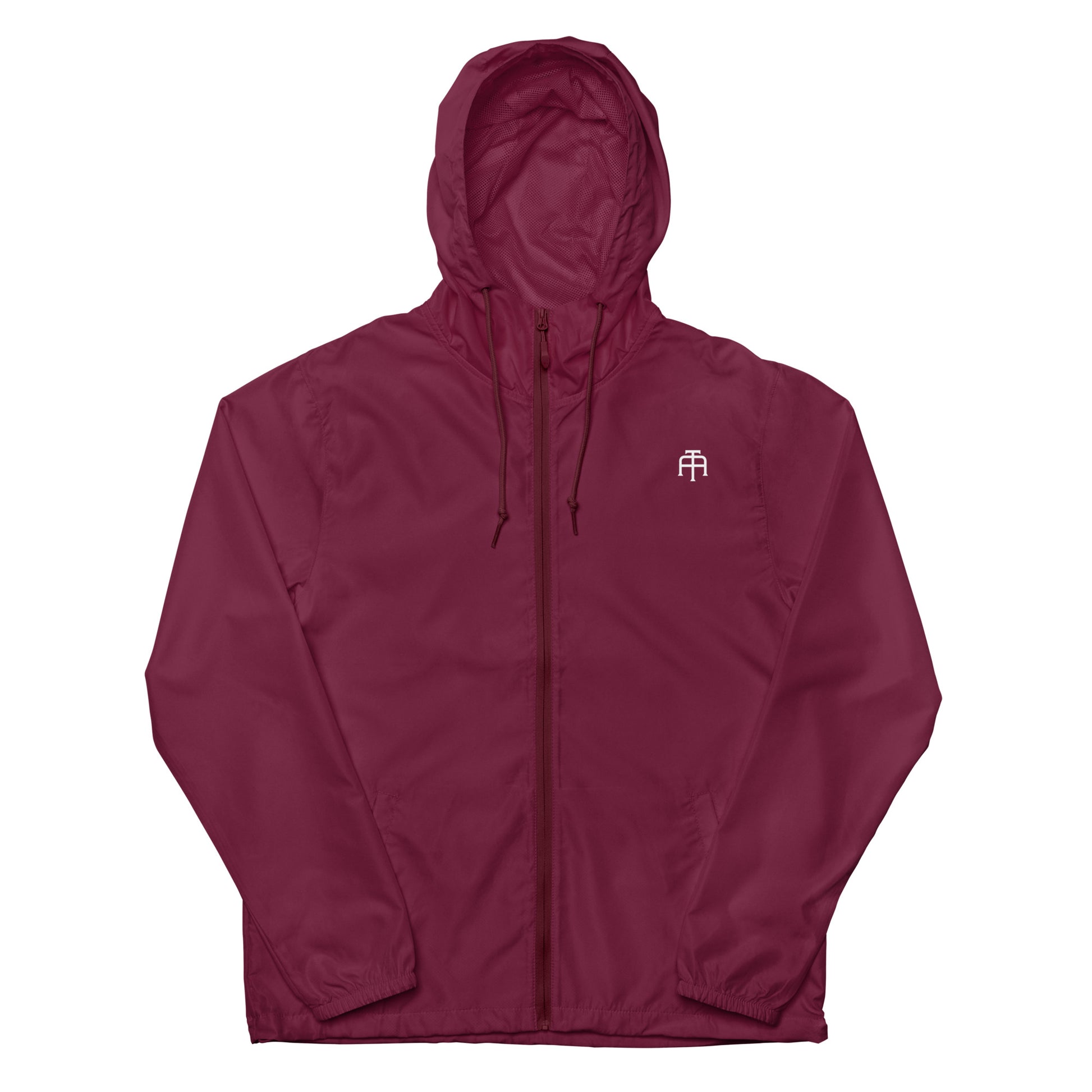 A water resistant windbreaker in maroon for any outside adventure by An Athlete Trains