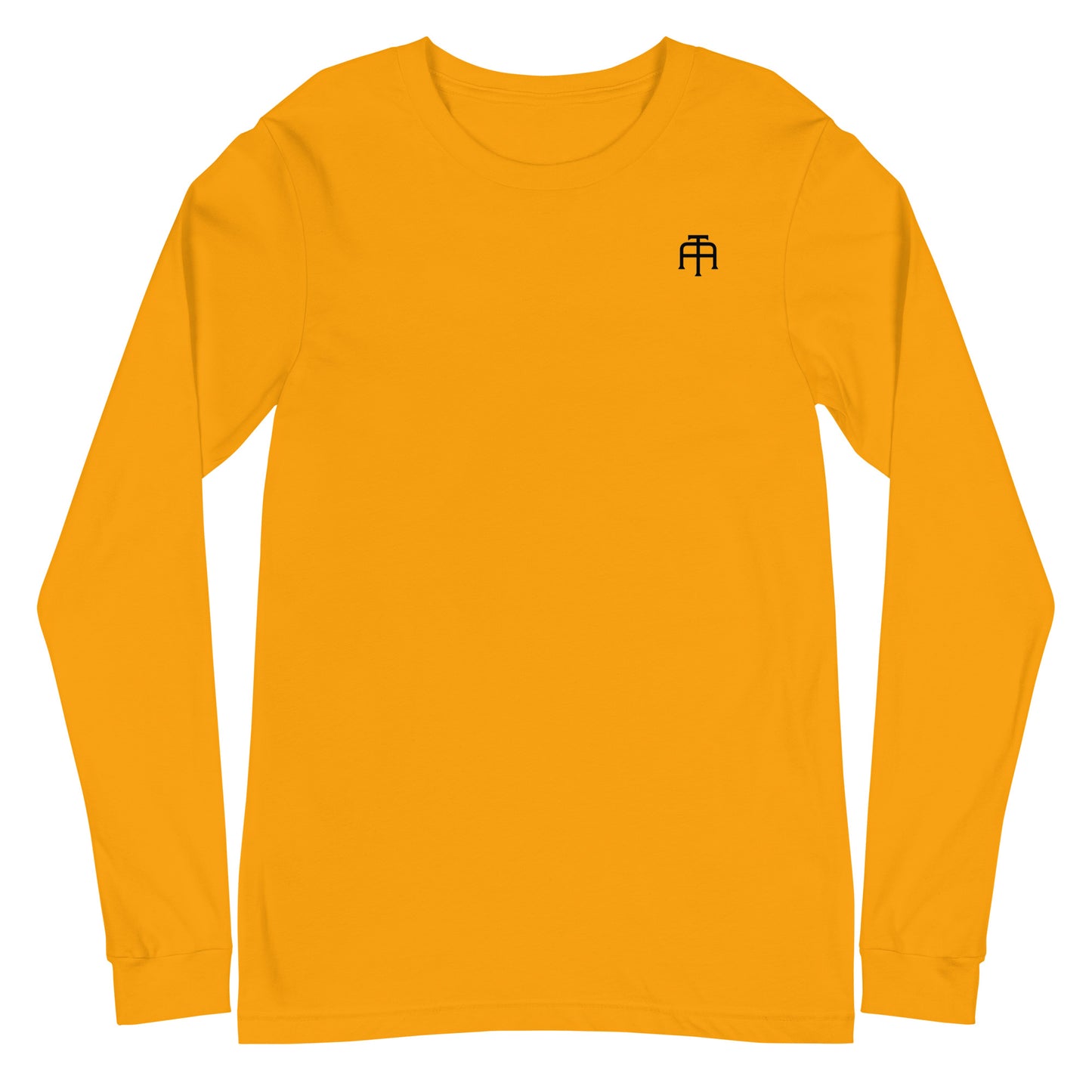 Versatile long sleeve tee that is made of airlume combed ring-spun cotton t-shirt in gold by An Athlete Trains