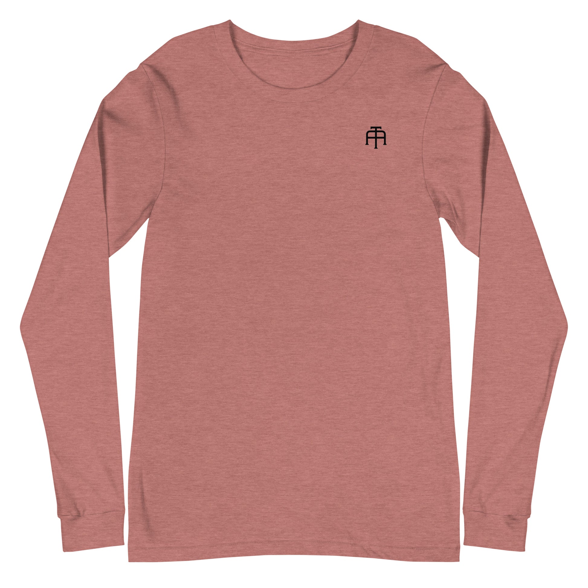 Versatile long sleeve tee that is made of airlume combed ring-spun cotton t-shirt in mauve by An Athlete Trains