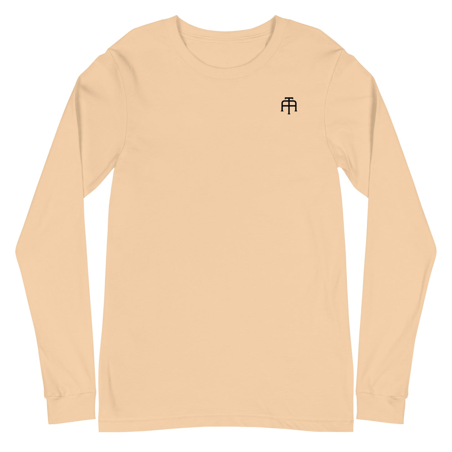 Versatile long sleeve tee that is made of airlume combed ring-spun cotton t-shirt in sand dune by An Athlete Trains