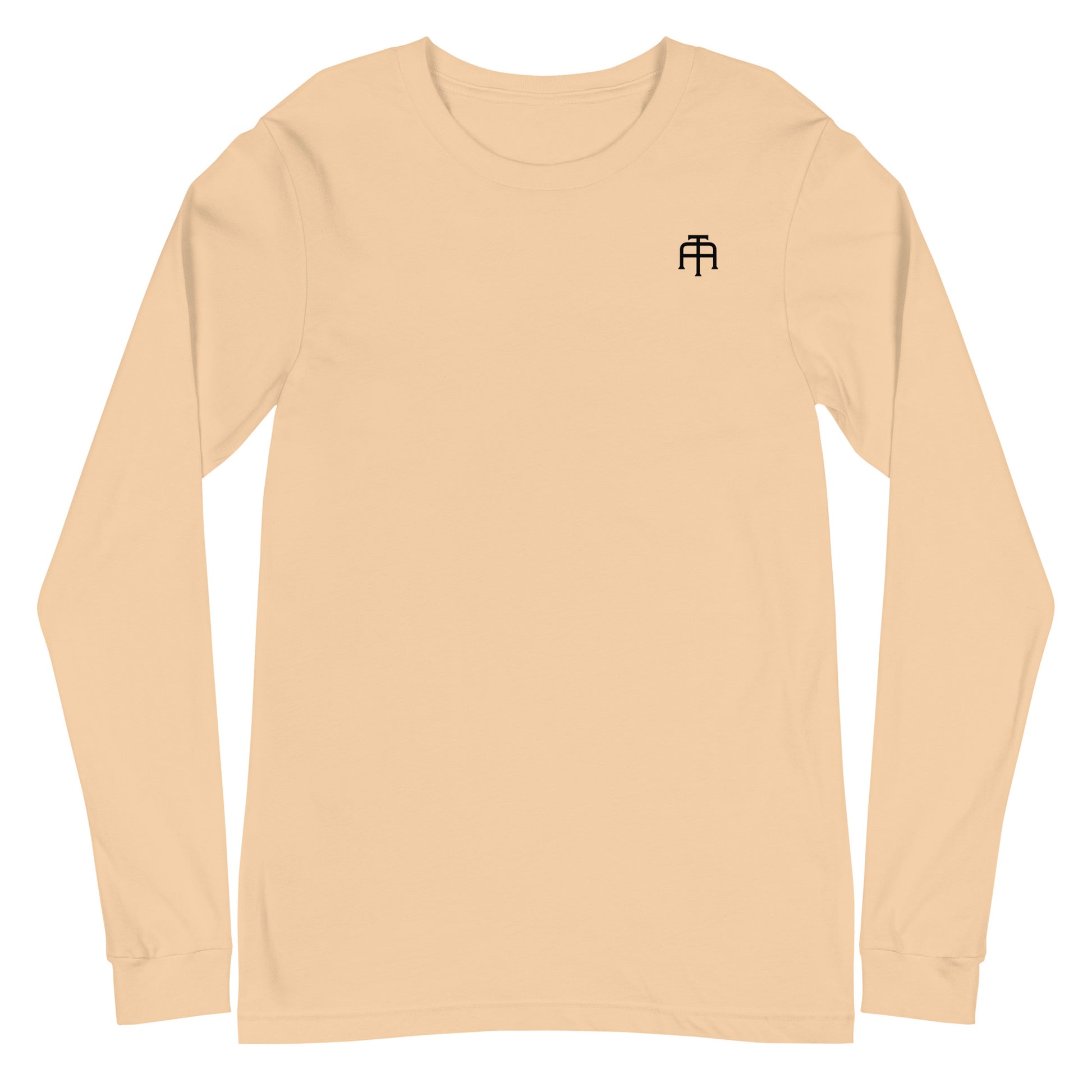 Versatile long sleeve tee that is made of airlume combed ring-spun cotton t-shirt in sand dune by An Athlete Trains