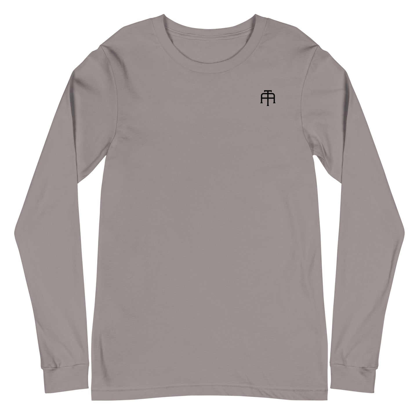 Versatile long sleeve tee that is made of airlume combed ring-spun cotton t-shirt in storm by An Athlete Trains