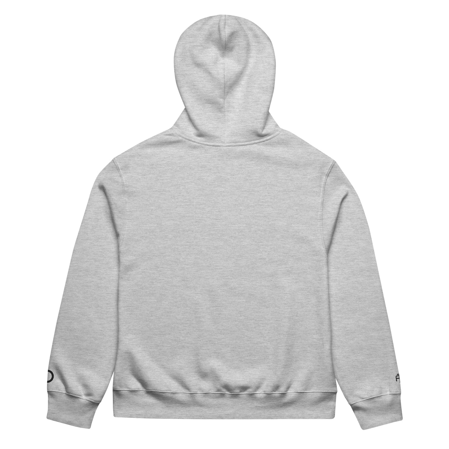 Oversized ultra soft brushed fleece heavyweight 10 oz hoodie in athletic heather gray with black switch\off and logo embroidery - An Athlete Trains.
