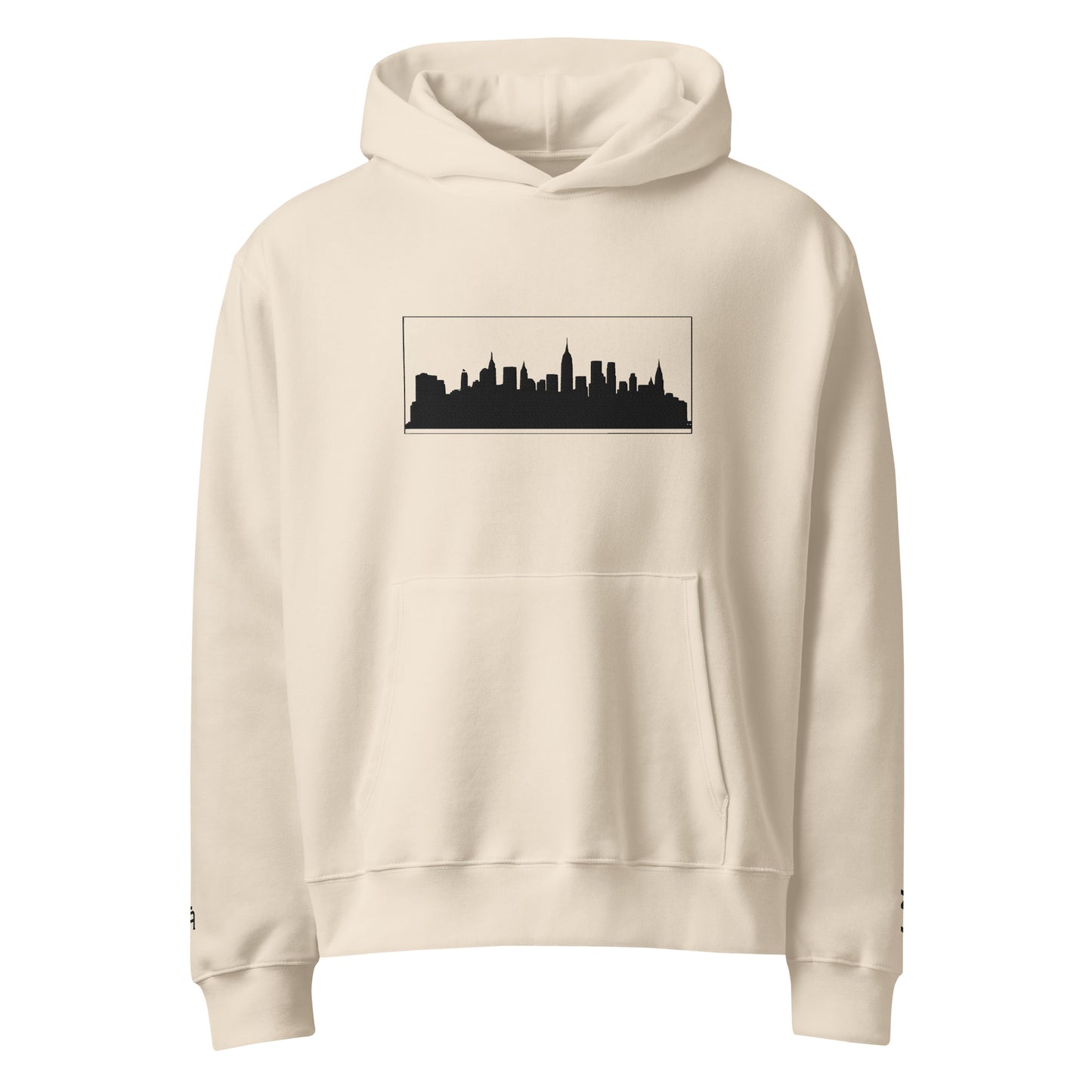 Dust color New York Edition oversized heavyweight hoodie with 10oz fleece and NYC skyline embroidery | Our City | An Athlete Trains