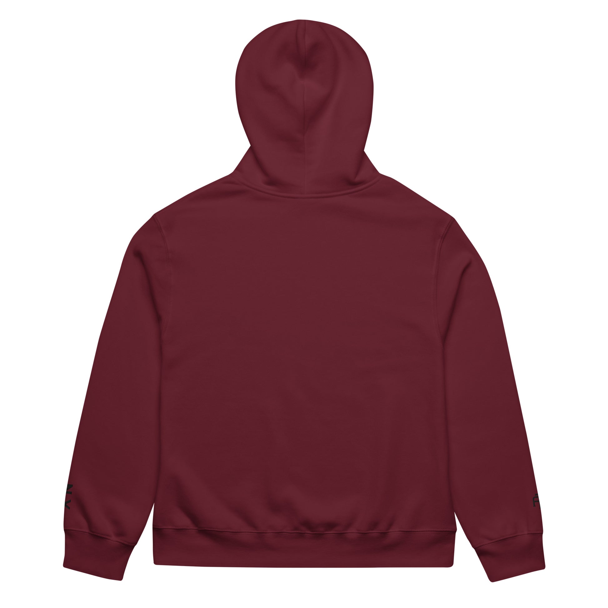 Maroon New York Edition oversized heavyweight hoodie with 10oz fleece and NYC skyline embroidery | Our City | An Athlete Trains