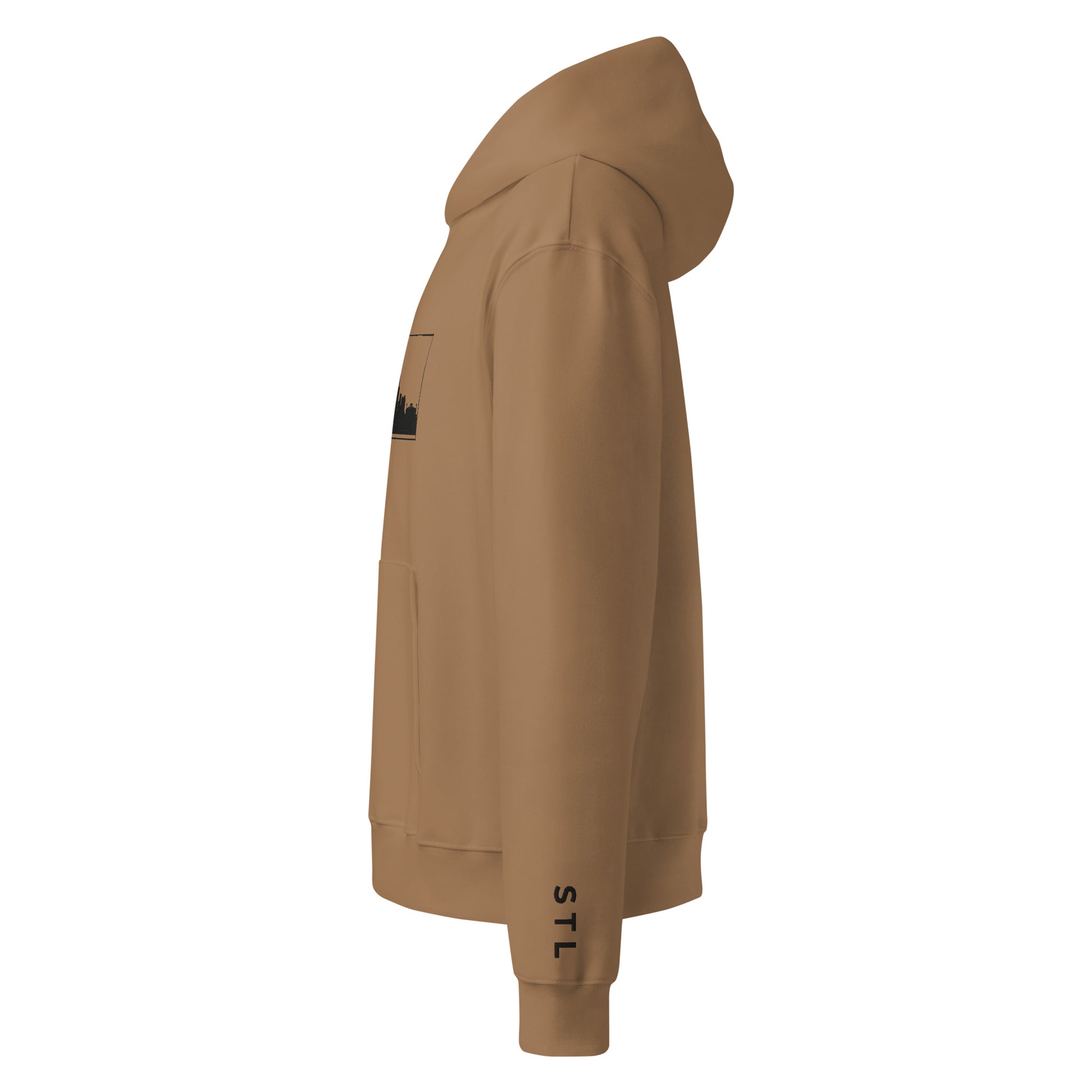 Vintage brown St. Louis Edition oversized heavyweight hoodie featuring relaxed fit and Gateway Arch skyline embroidery | Our City | An Athlete Trains