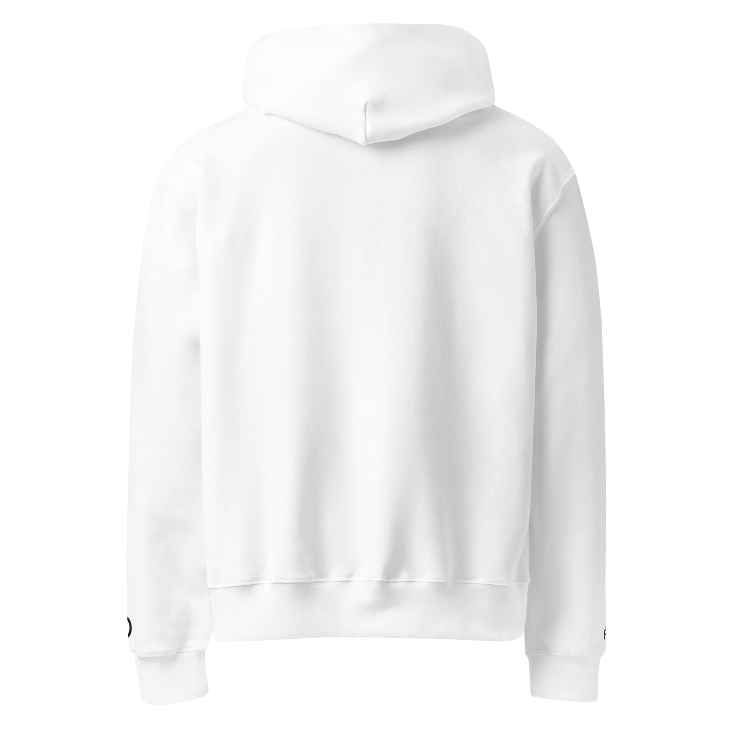Oversized ultra soft brushed fleece heavyweight 10 oz hoodie in white with black switch\off and logo embroidery - An Athlete Trains.