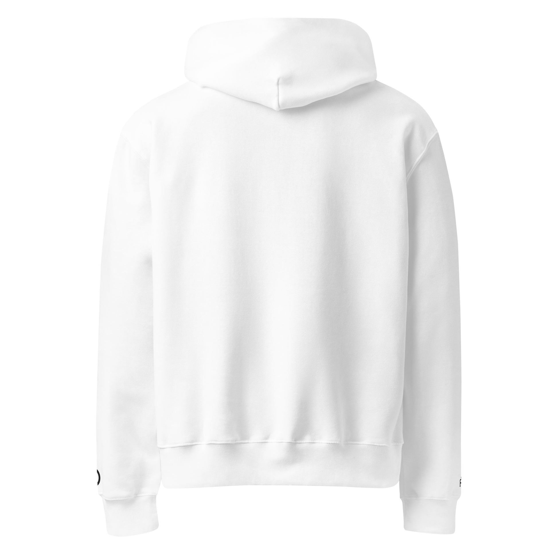 Oversized ultra soft brushed fleece heavyweight 10 oz hoodie in white with black switch\off and logo embroidery - An Athlete Trains.