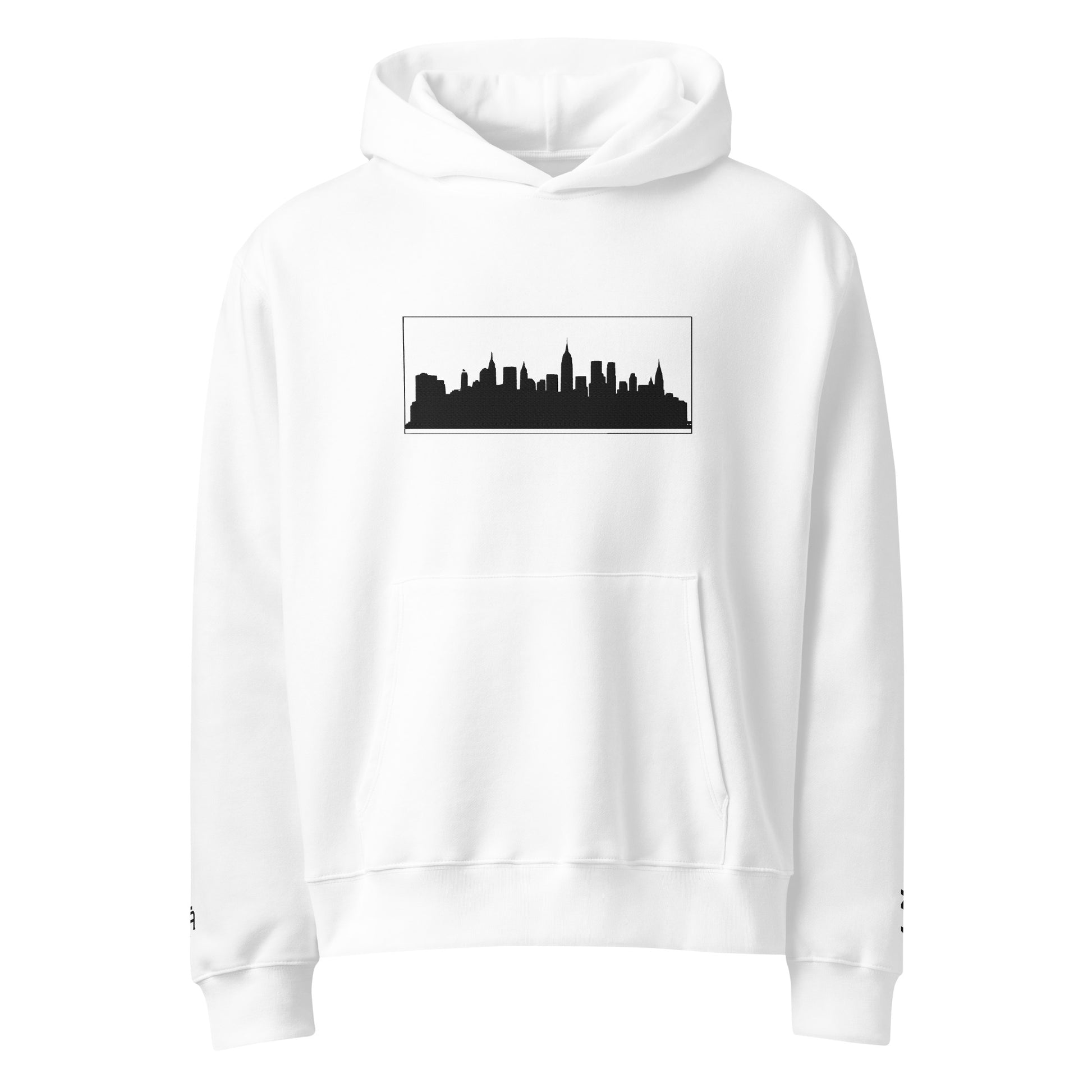 White New York Edition oversized heavyweight hoodie with 10oz fleece and NYC skyline embroidery | Our City | An Athlete Trains