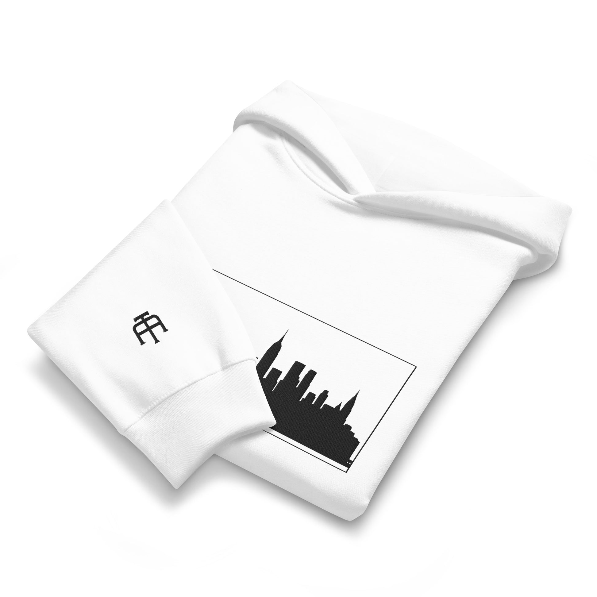 White New York Edition oversized heavyweight hoodie with 10oz fleece and NYC skyline embroidery | Our City | An Athlete Trains