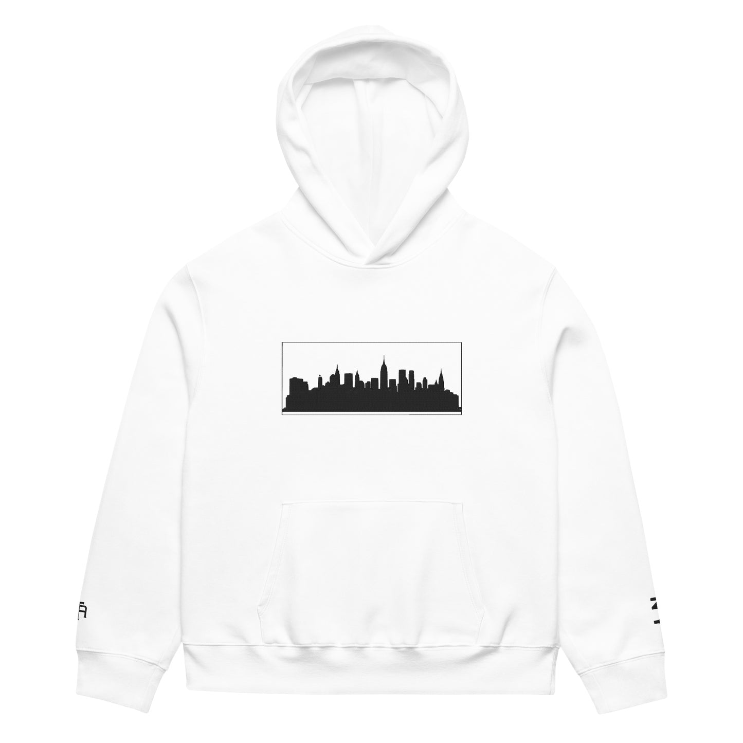 White New York Edition oversized heavyweight hoodie with 10oz fleece and NYC skyline embroidery | Our City | An Athlete Trains