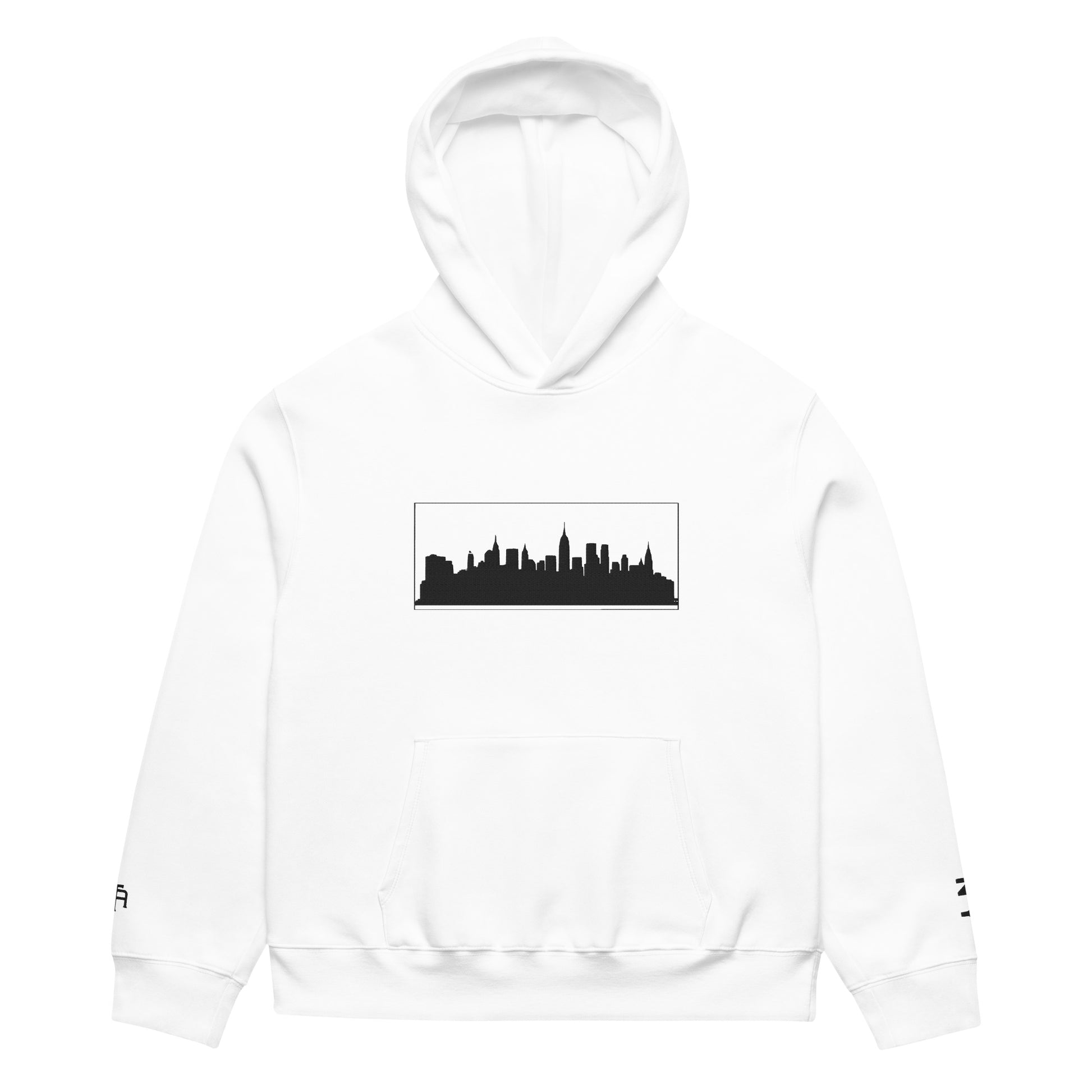 White New York Edition oversized heavyweight hoodie with 10oz fleece and NYC skyline embroidery | Our City | An Athlete Trains